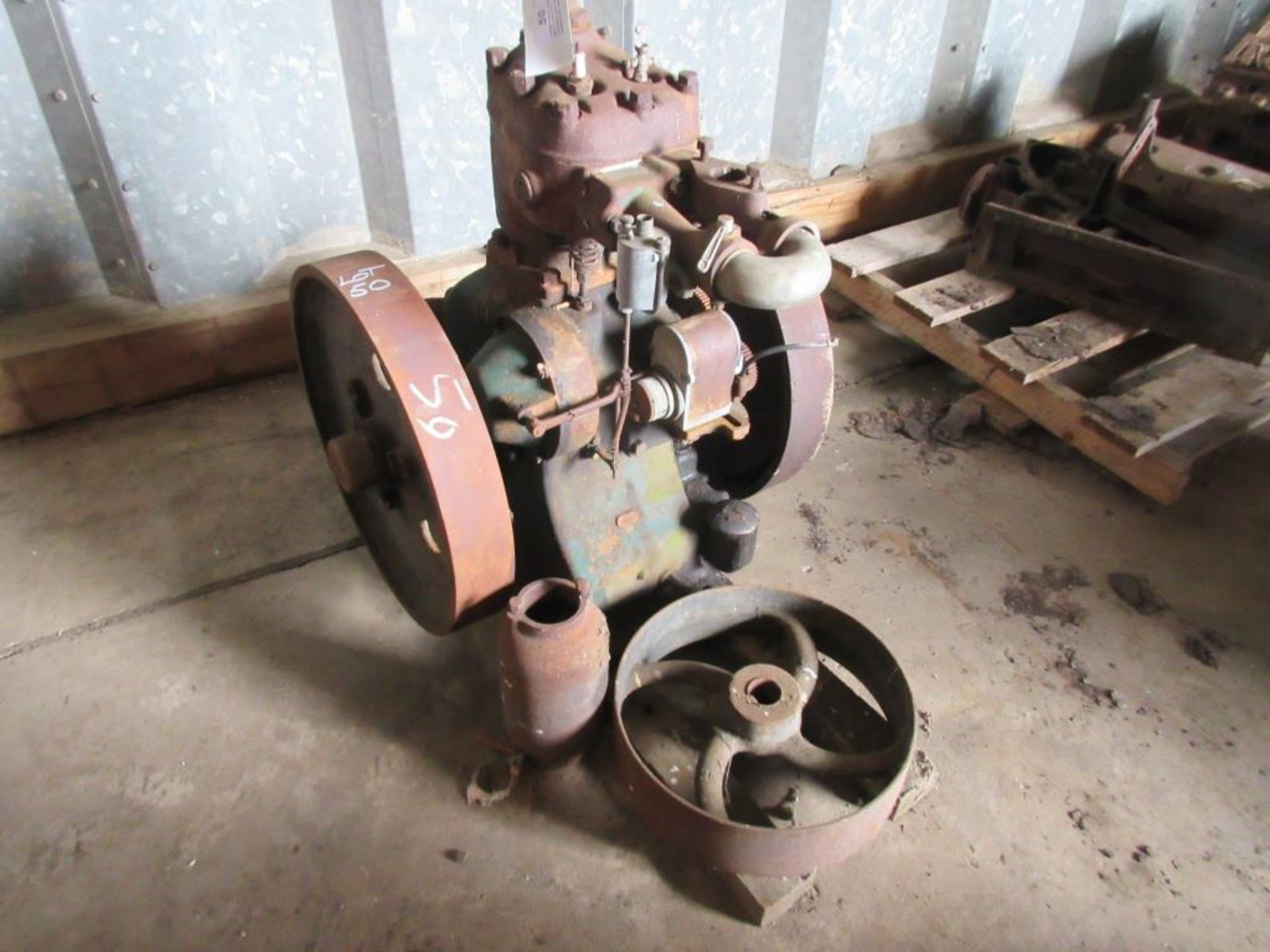 Lister single cylinder petrol vertical enclosed stationary engine with twin flywheels