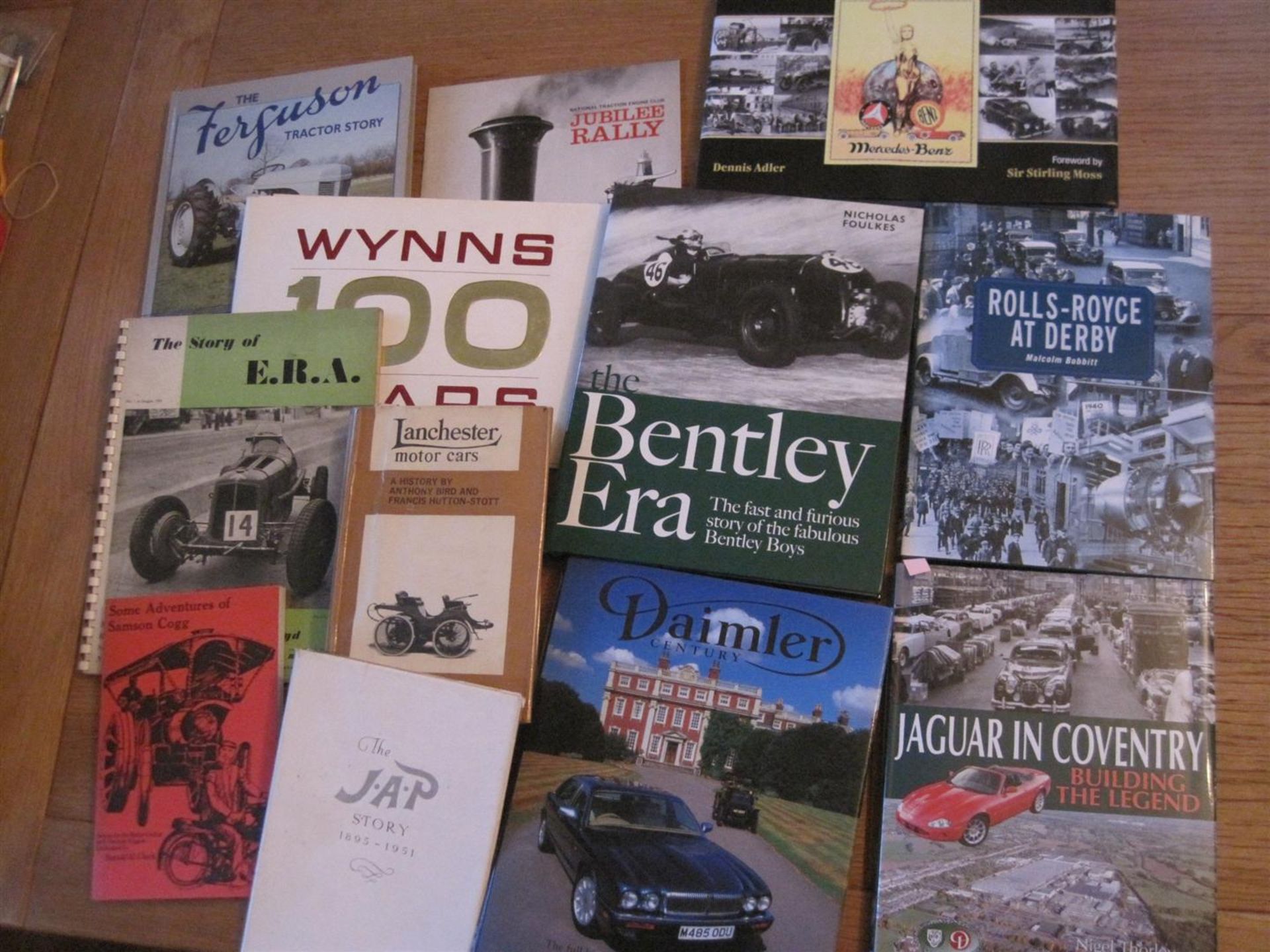 A quantity of motoring and related volumes inc' Lanchester, JAP, Daimler, Bentley, ERA, Rolls-Royce,