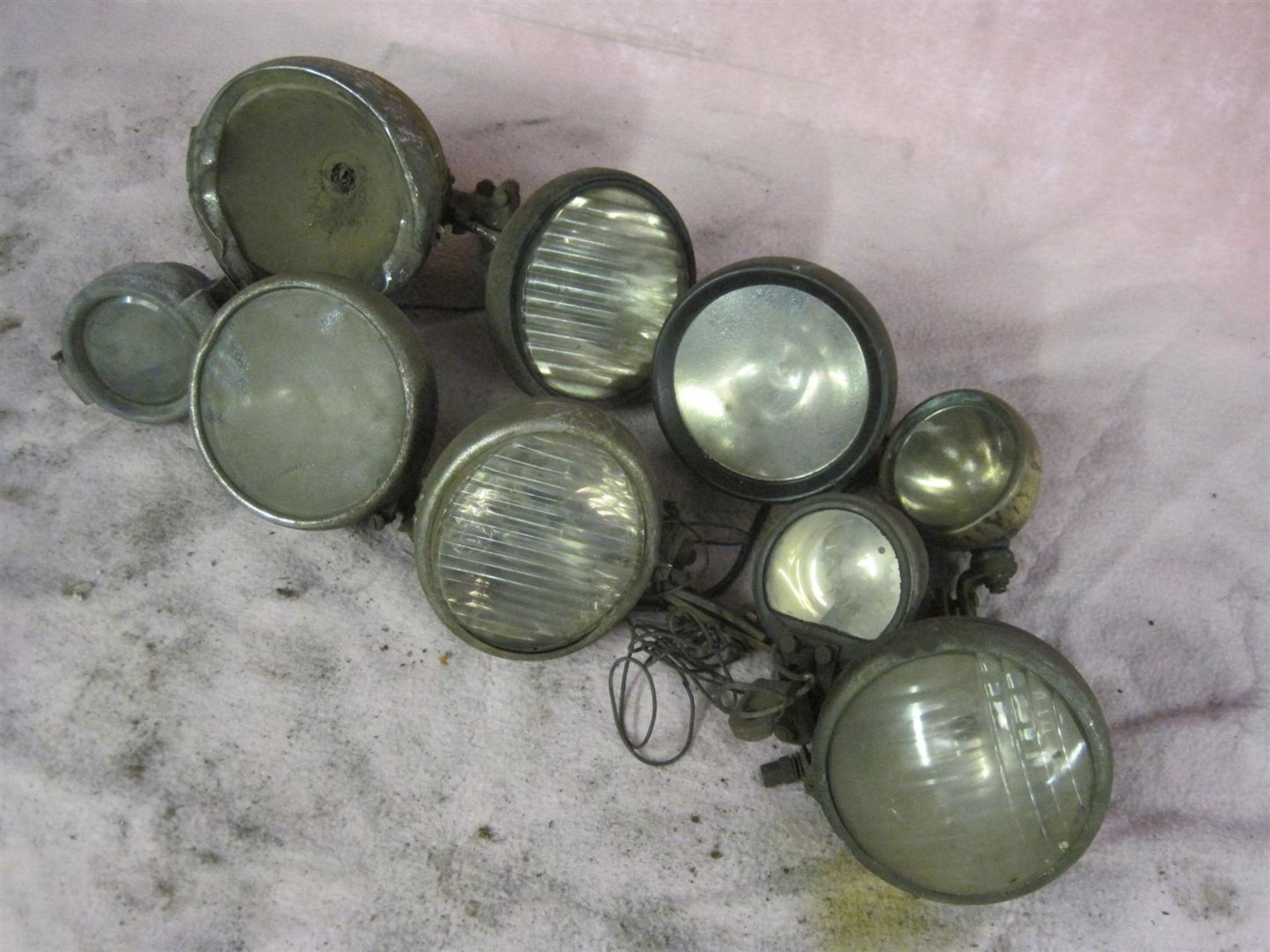 A quantity of vintage commercial vehicle headlamps (9)