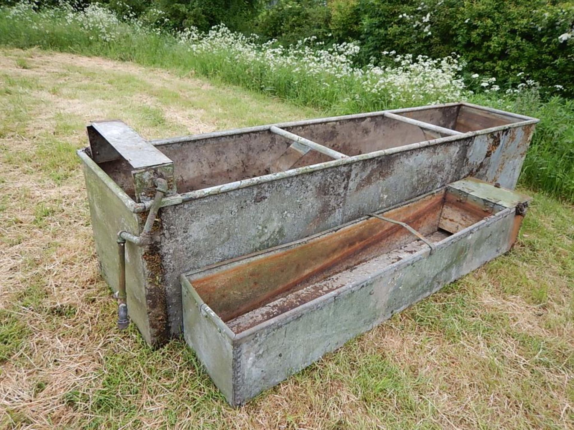 Qty galvanised water troughs (2)