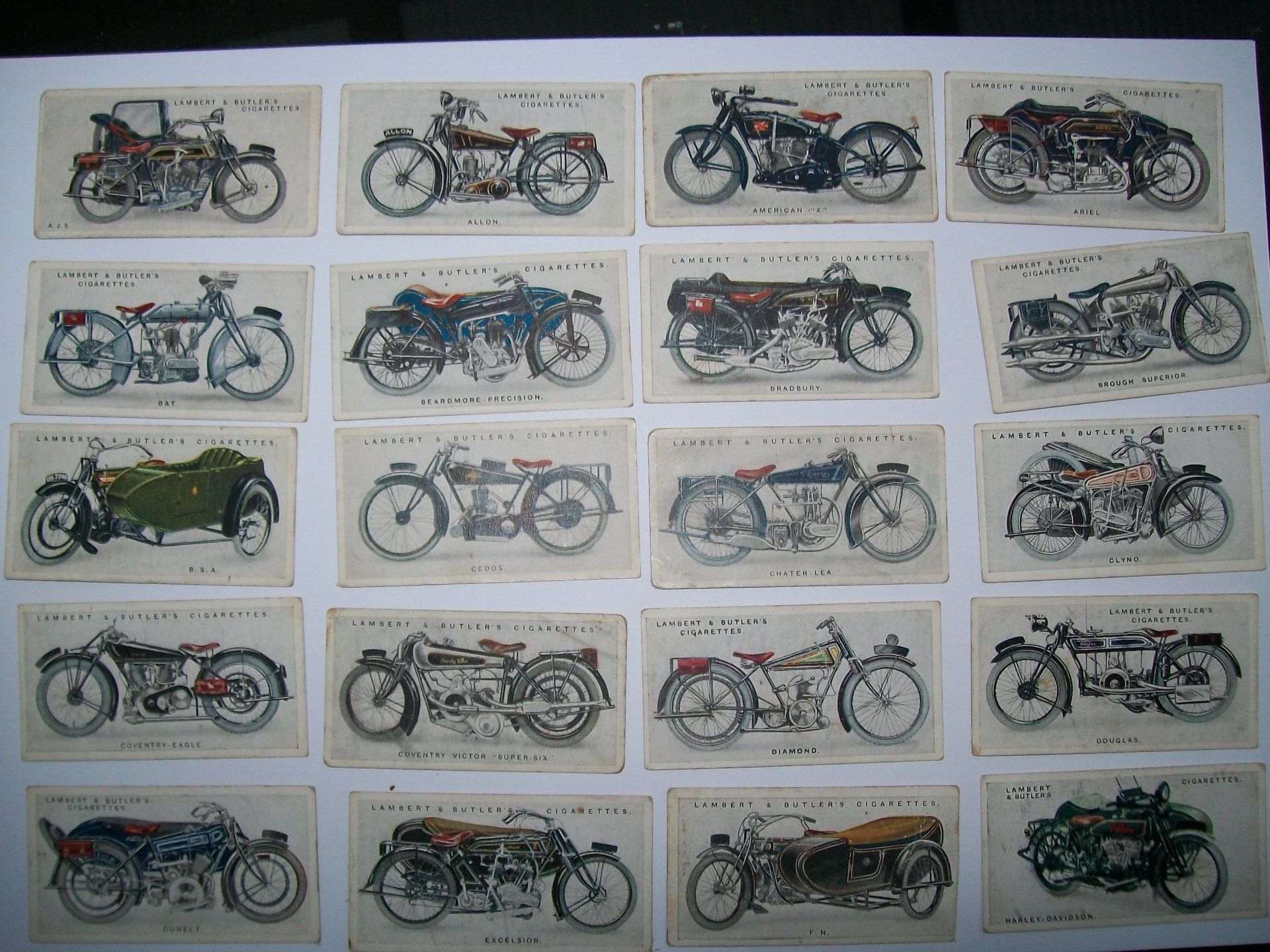 Lambert and Butler motorcycle cards 1920s - Image 4 of 5