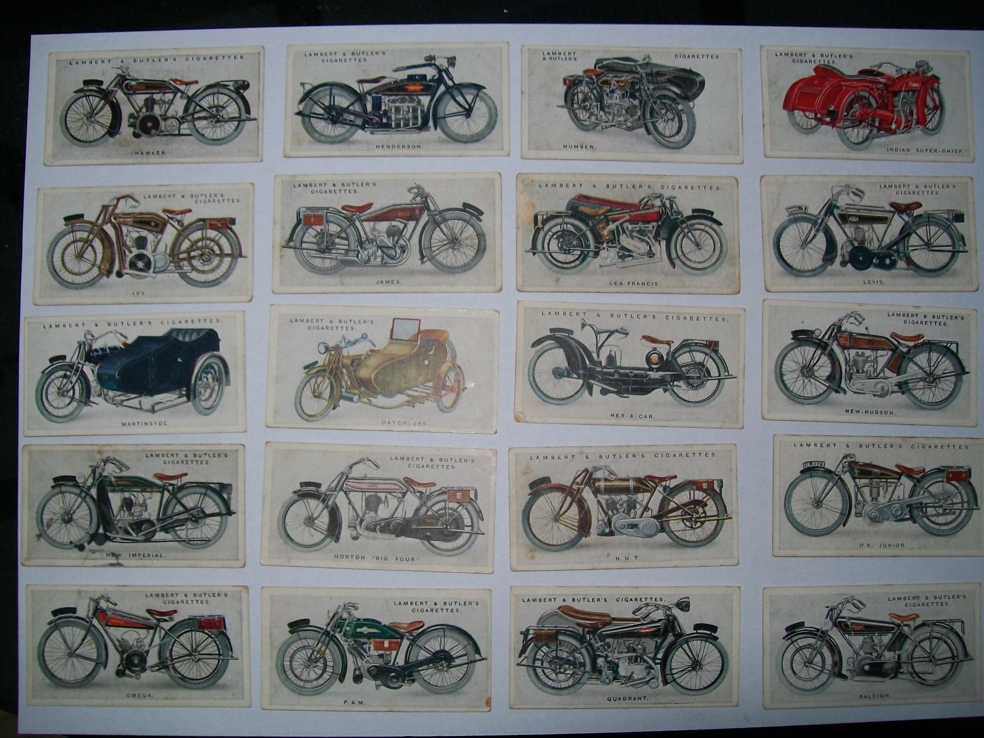 Lambert and Butler motorcycle cards 1920s - Image 3 of 5