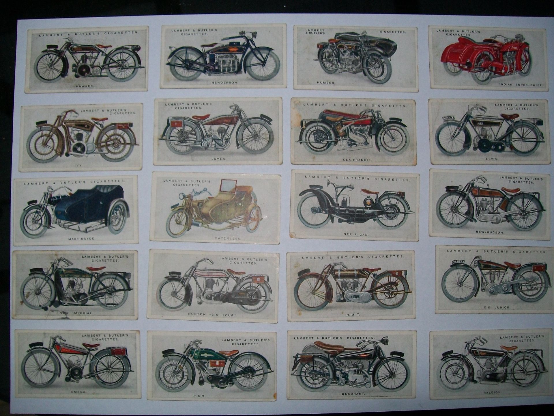 Lambert and Butler motorcycle cards 1920s - Image 5 of 5