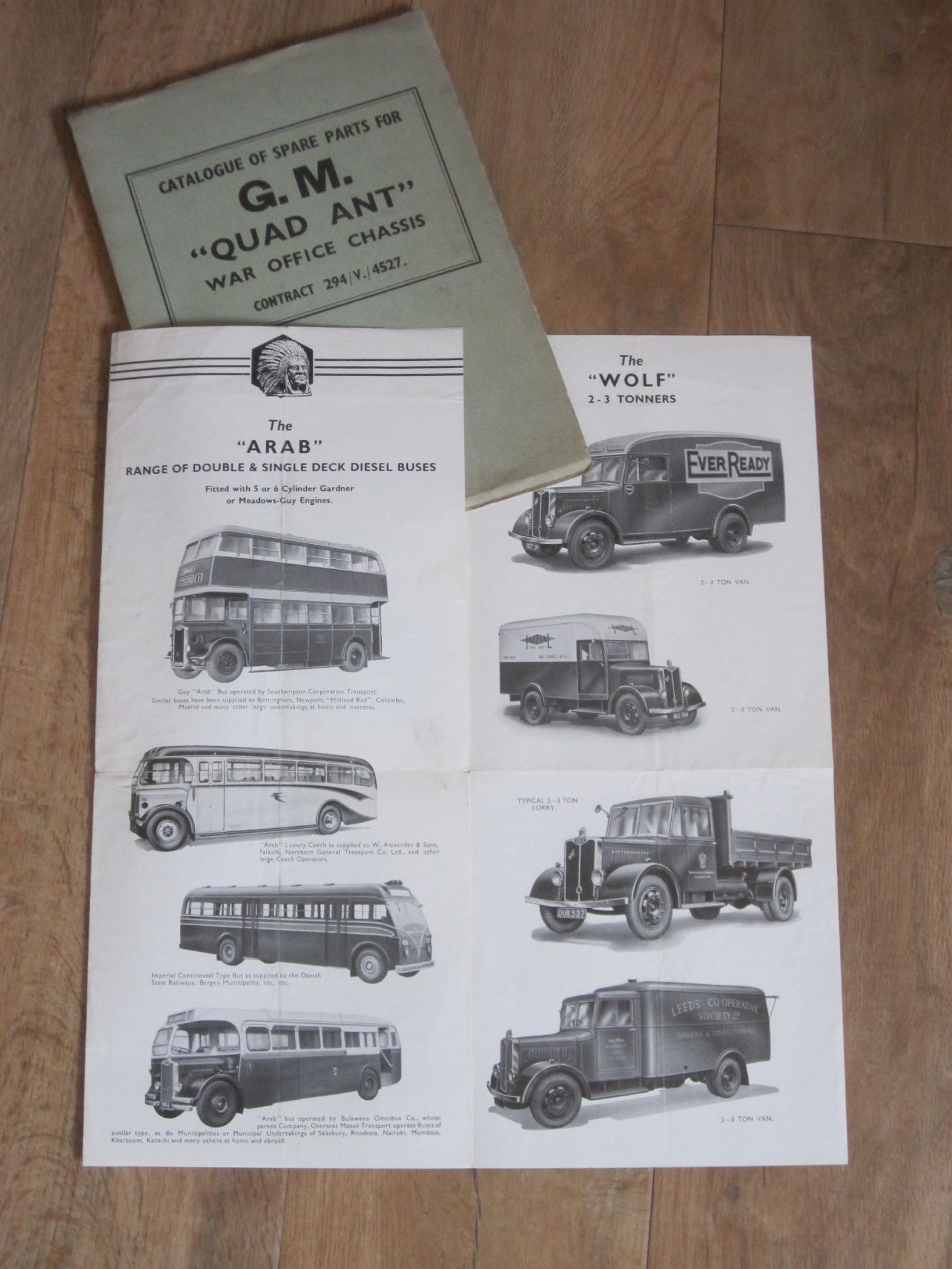 Guy Motors, GM Quad Ant spare parts catalogue t/w a range of passenger and commercial vehicle