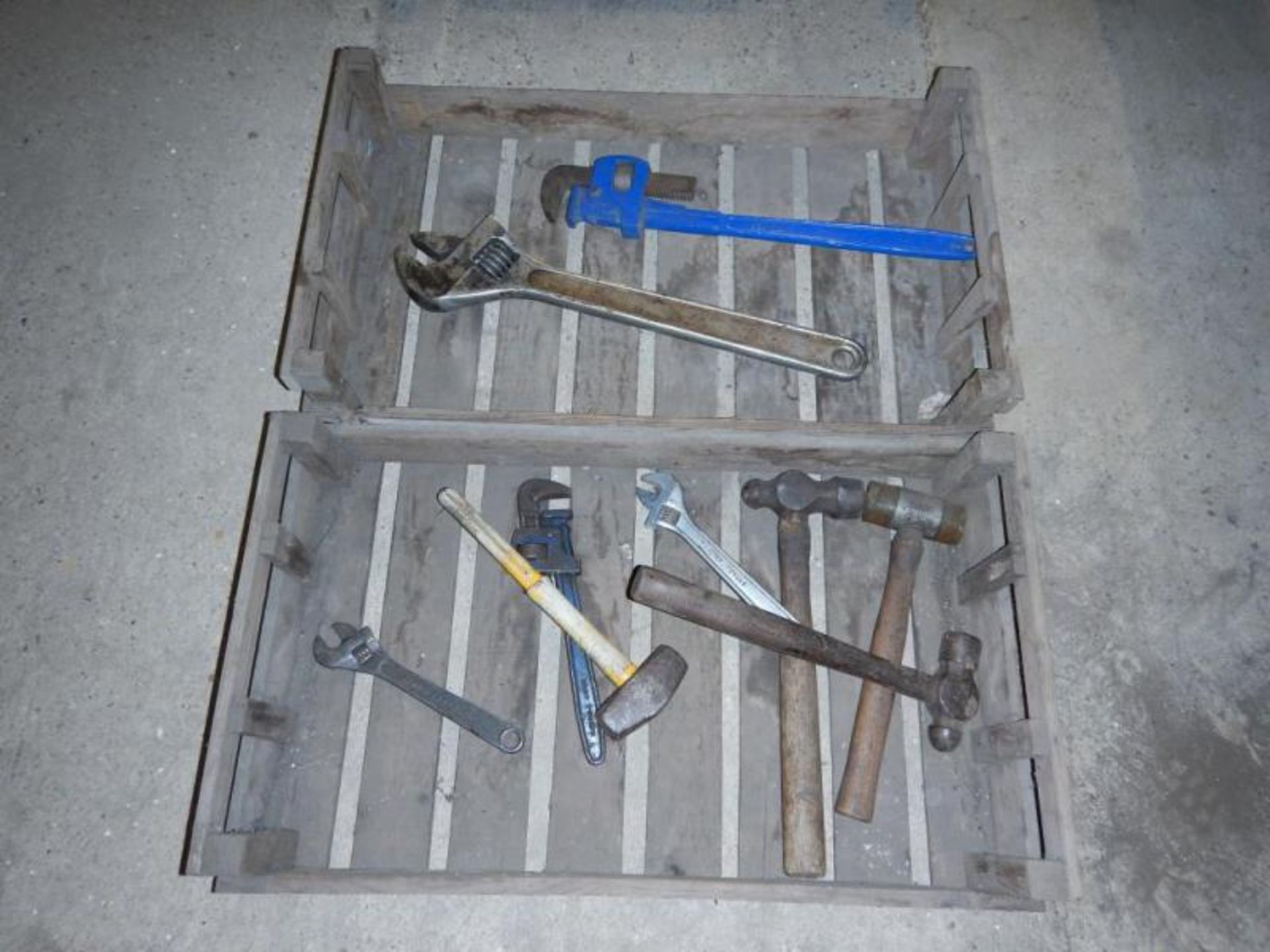 Sundry hand tools, to include: hammers, adjustable spanners etc.