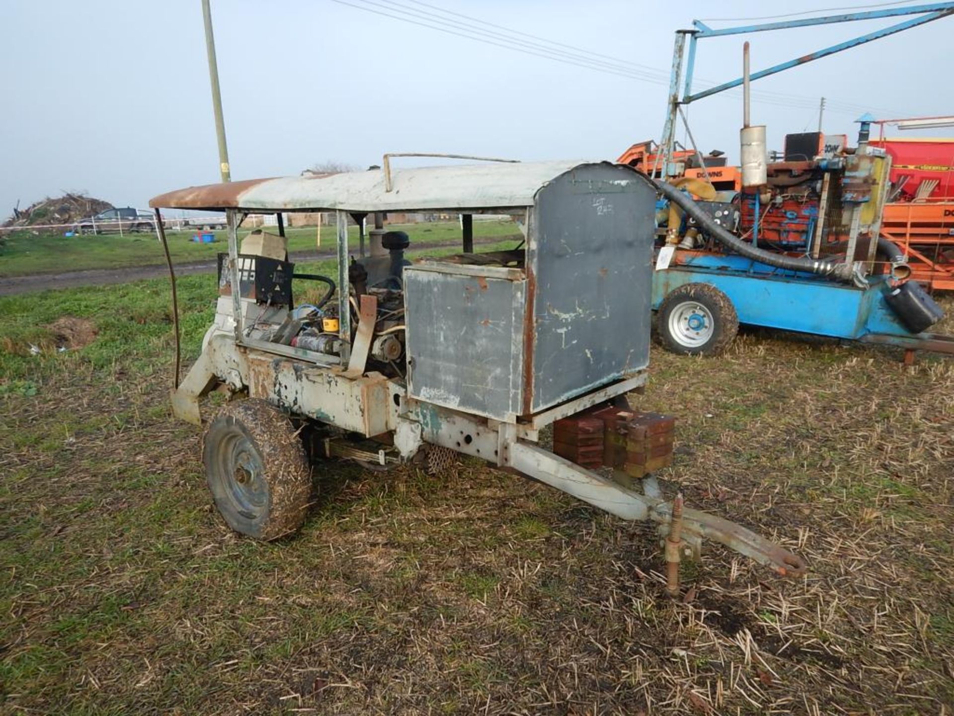 Stamford 60kva single axle trailed generator complete with engine protection