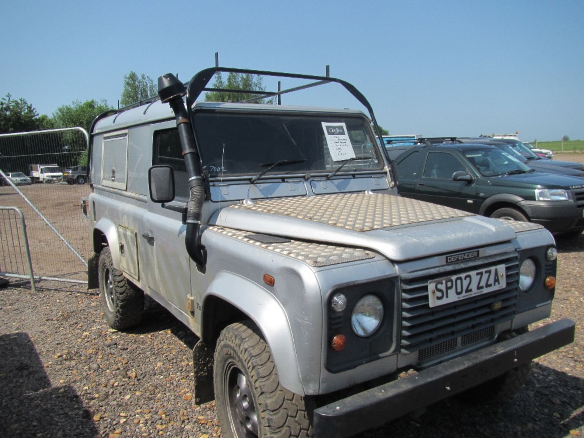 Land Rover 110 Utility. Ex Electric Board Mileage: 118,000. No MOT. Reg. No. SP02 ZZA