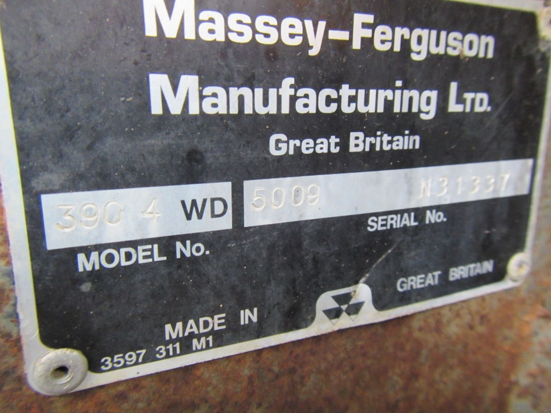 Massey Ferguson 390 4wd Tractor with 3 stick gearbox. Reg. No. F433 HFJ - Image 7 of 7
