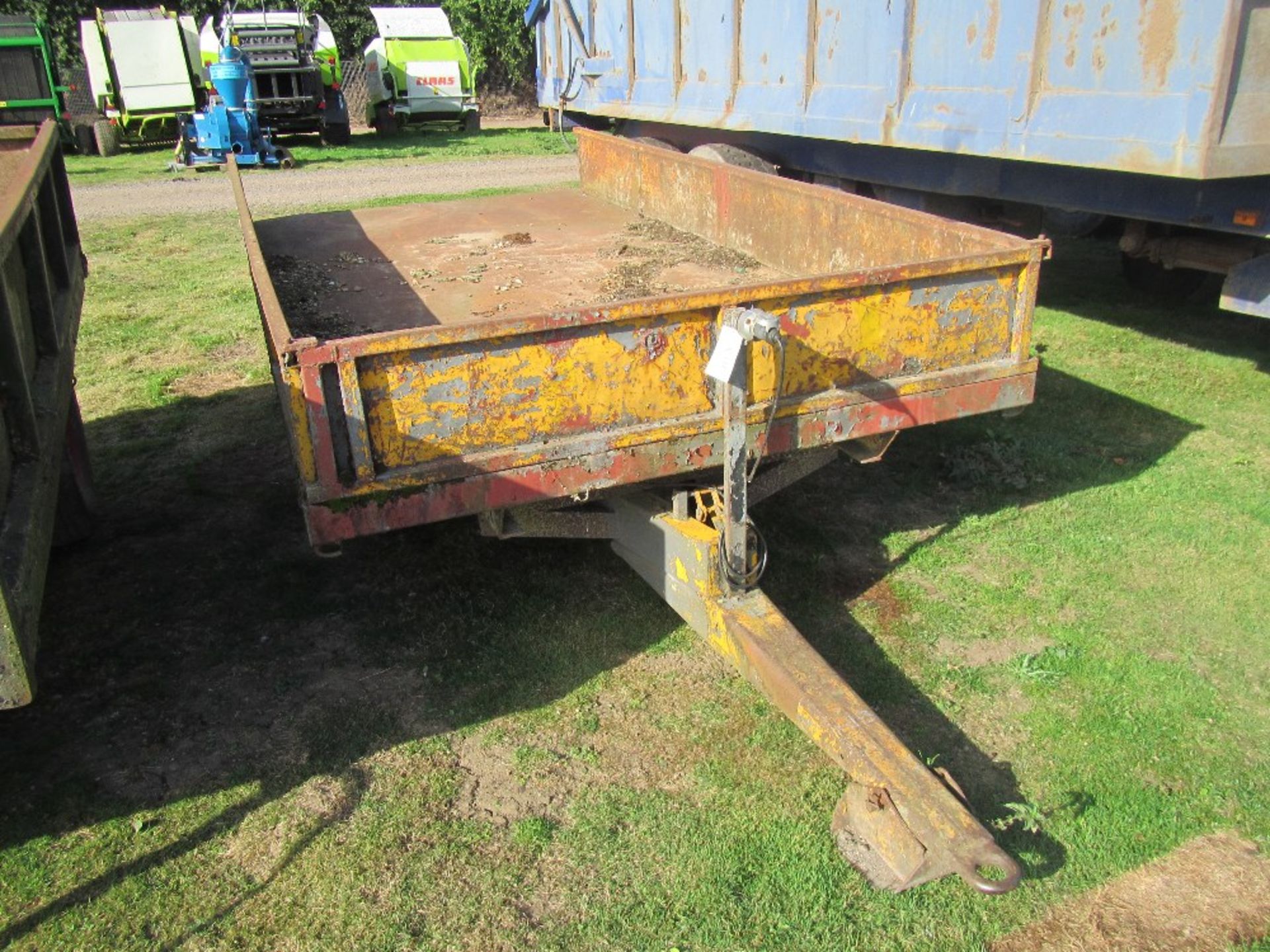 3 Ton Flat Trailer with Steel Sides. Yellow