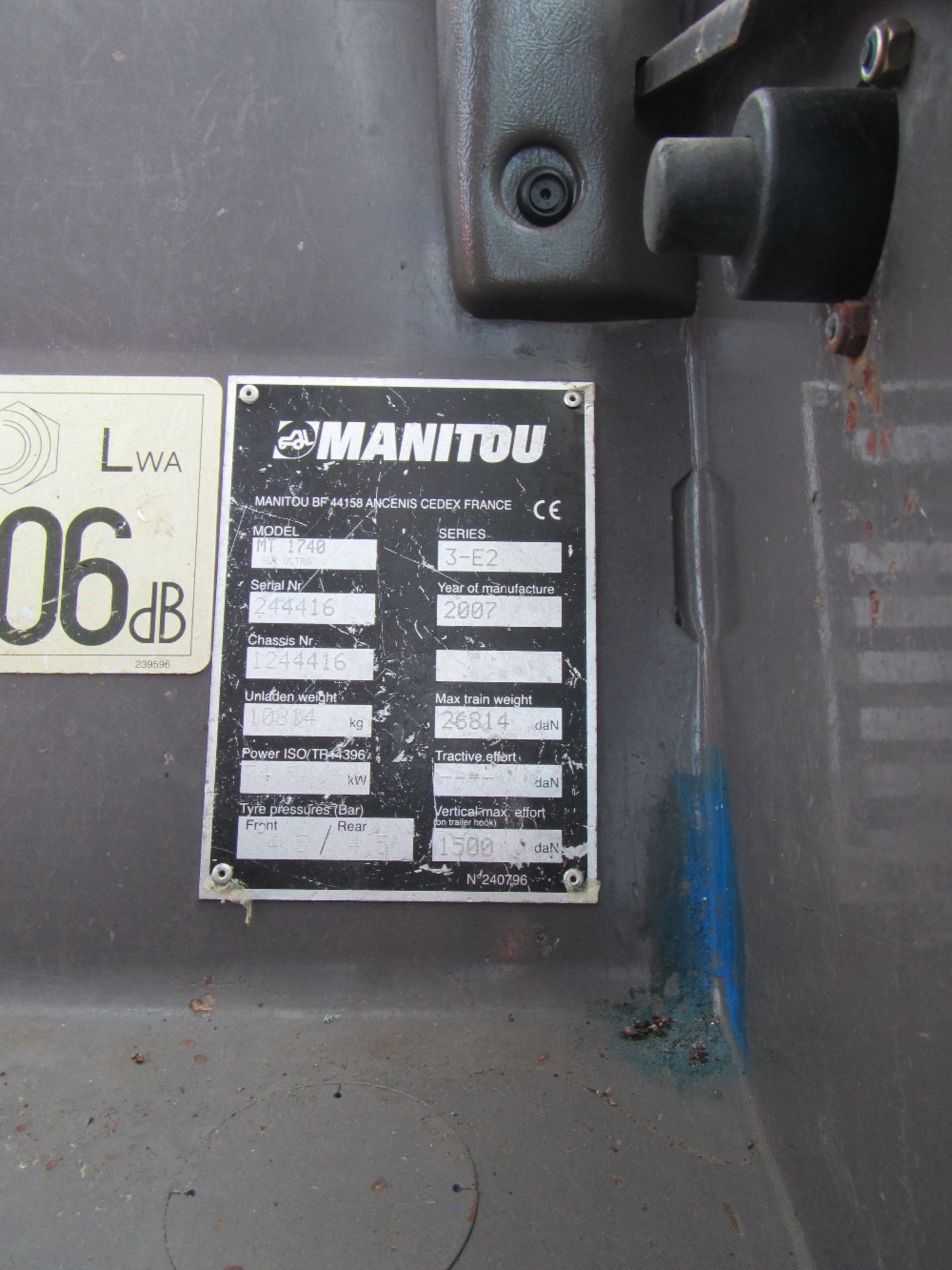 Manitou 1740 Tractor Reg No CN57 JBE Ser No 244416 - Image 4 of 5