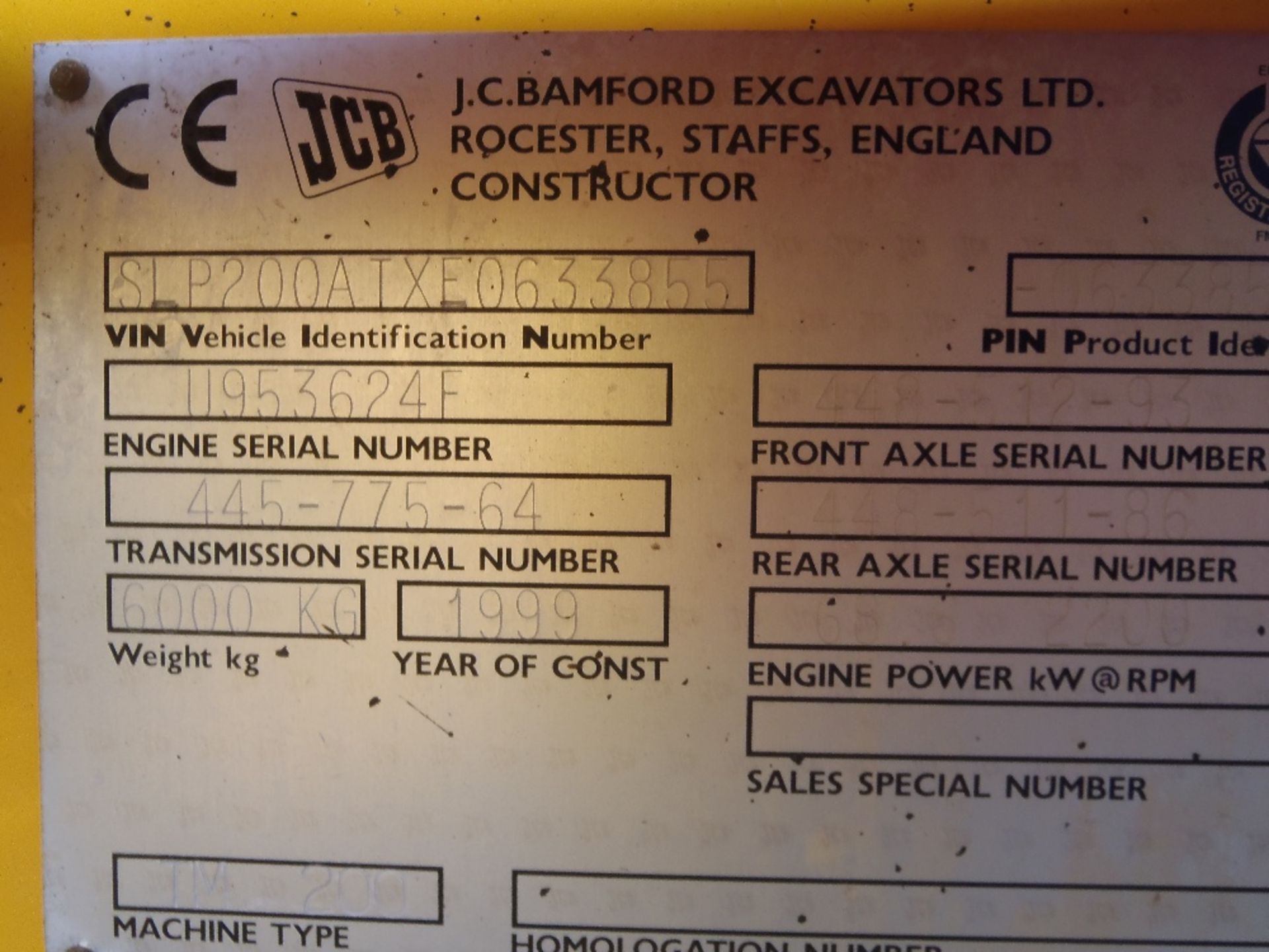 1999 JCB TM 200 Pivot Steer Loader. Ser. No. ATXE 0633855 - Image 5 of 5