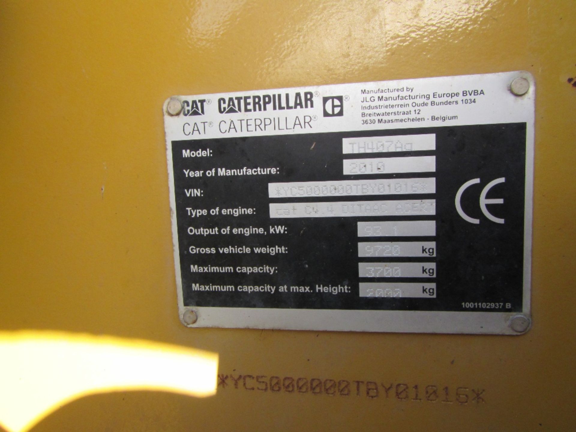Caterpillar TH 407 Telehandler Reg. No. SV61 BJU Ser No YC50000OOTBY01016 - Image 4 of 6