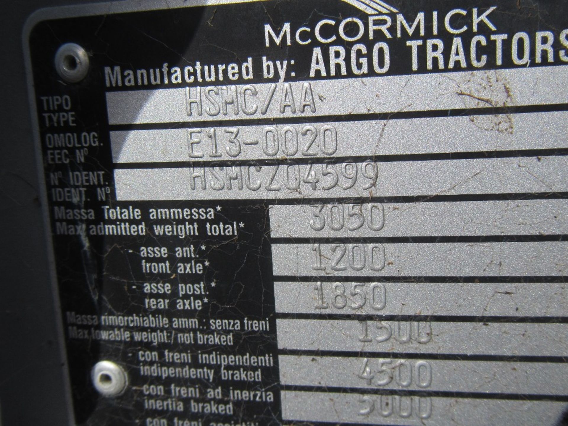 McCormick GM40 4wd Tractor Reg. No. AY07 AFN Ser No HSMCZ04599 - Image 12 of 12