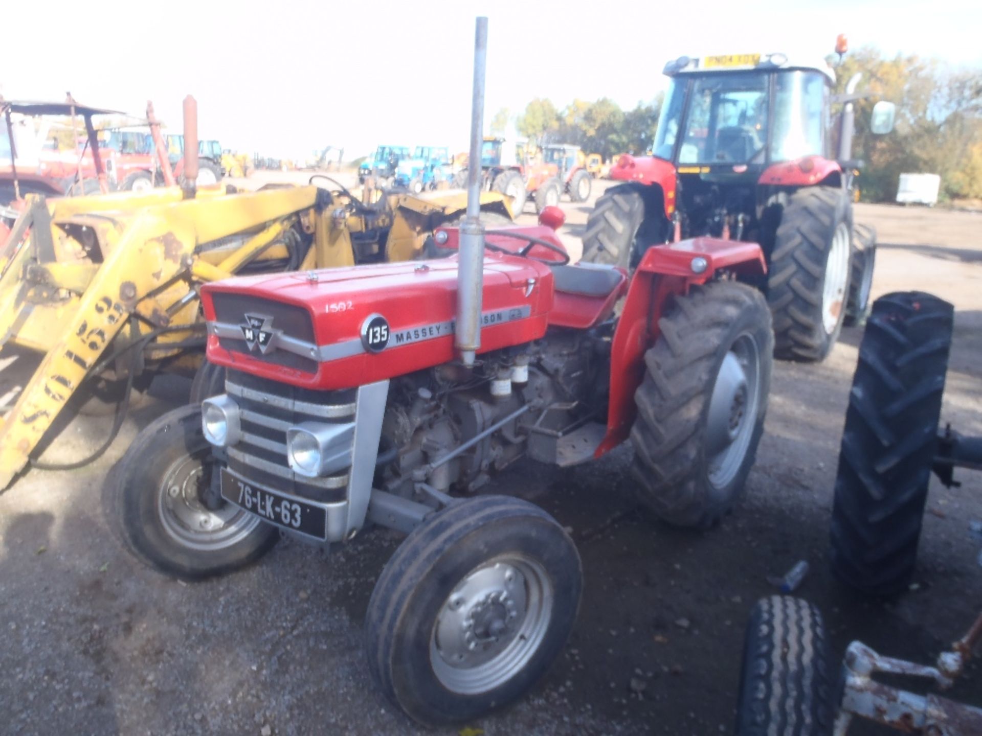 1976 Massey Ferguson 135 3 Cylinder Diesel Tractor. Goodyear Tyres, Long PTO, Cat 2 Lift Arms & Pick