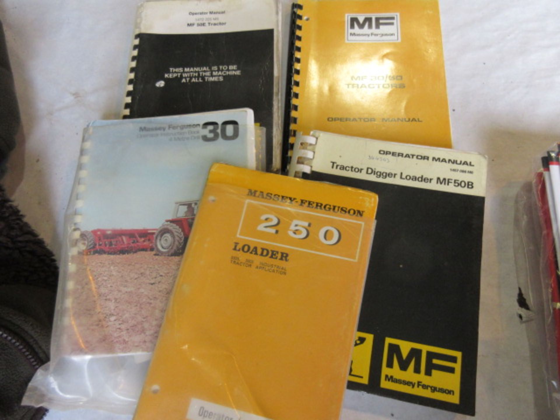 Massey Ferguson operator manuals for 30/50, 50E, 50B tractors, 250 loader & 30 drill