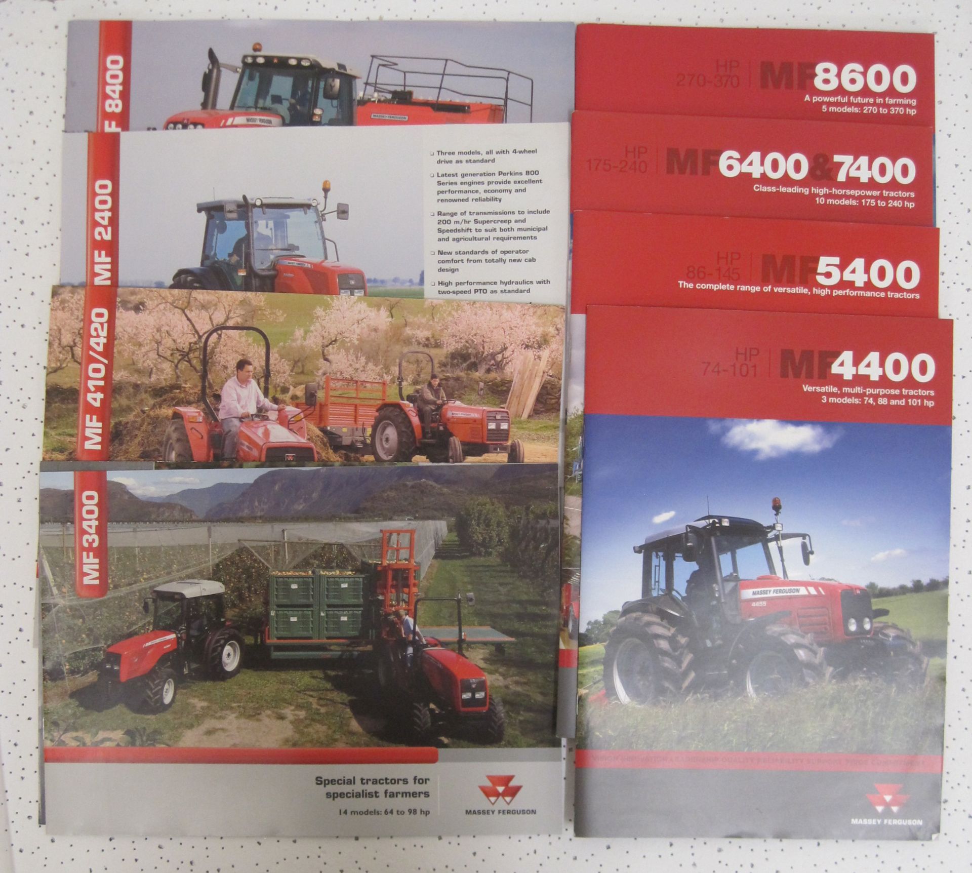Quantity of Massey Ferguson brochures to include 8600, 6400 etc.