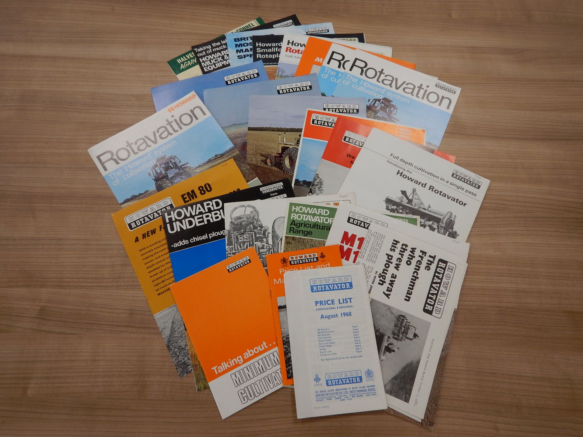 Quantity Howard Rotovator volour brochures to include Model S, M, ST and Rotavation etc.