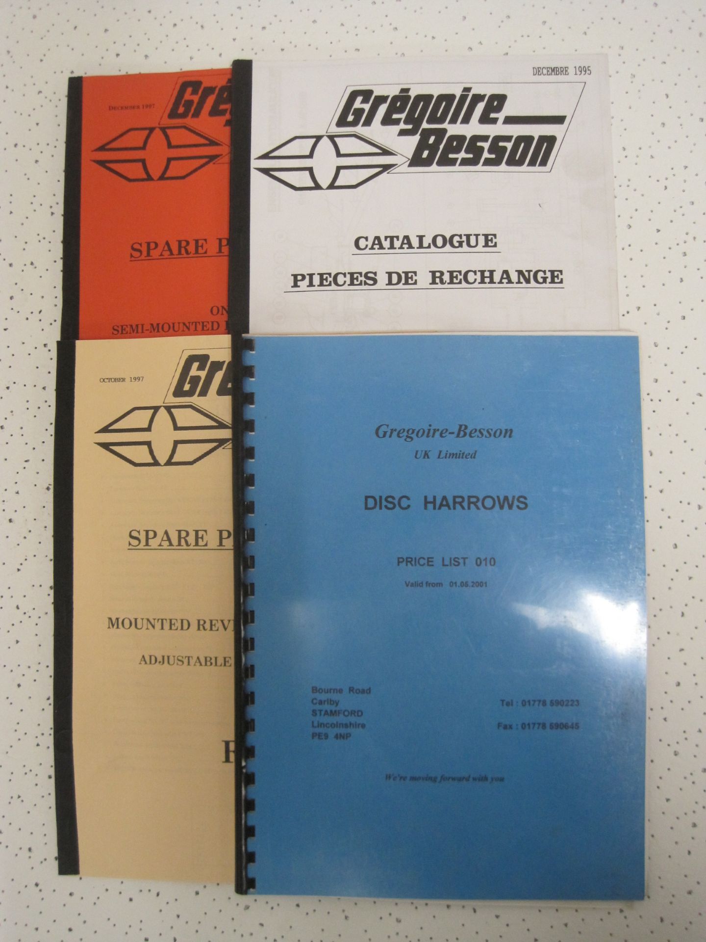 Quantity of Gregoire Besson spare parts lists
