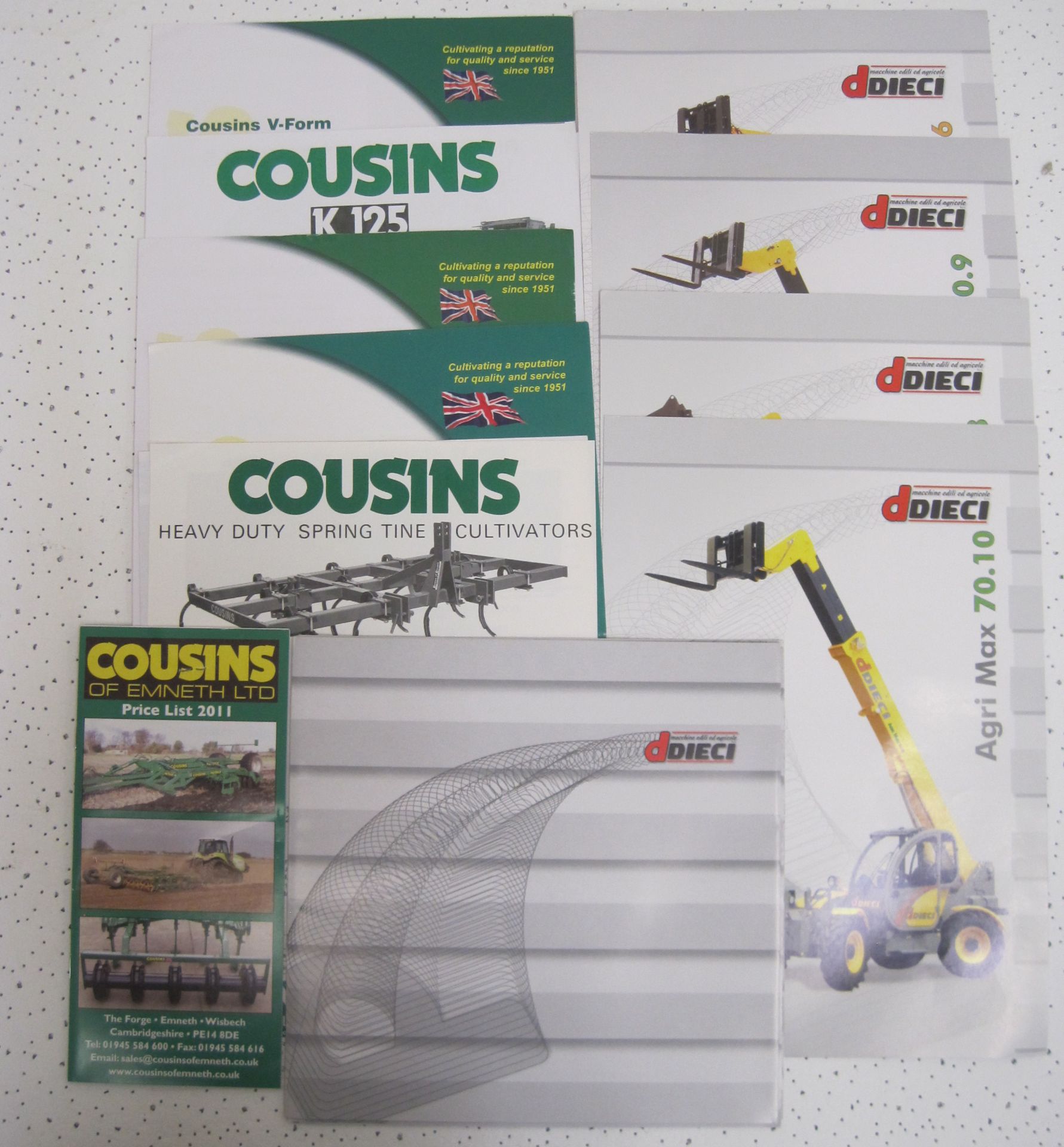 Quantity of Dieci and Cousins brochures