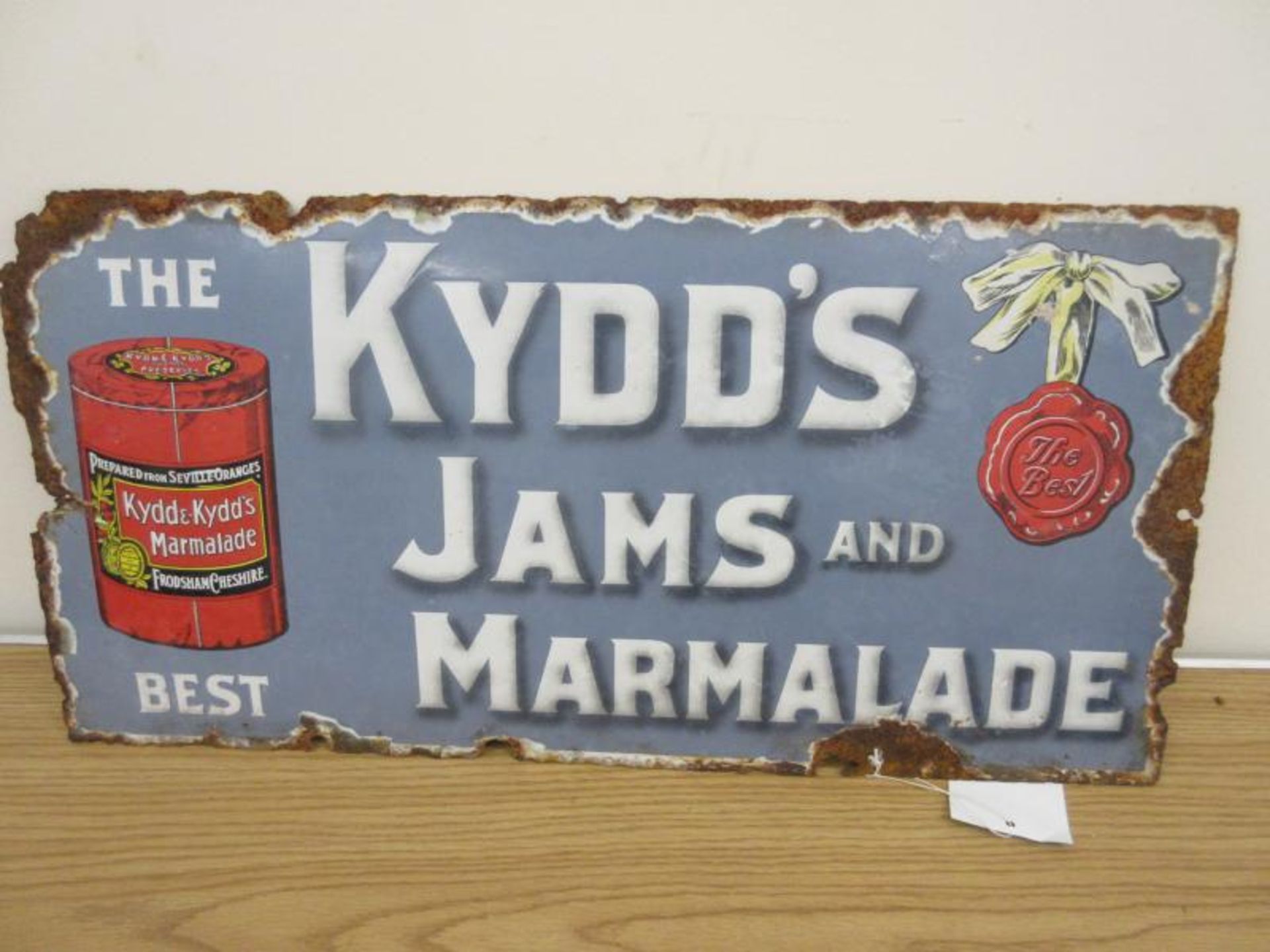 Kydd's Jams & Marmalade enamel sign 24 x 12 inches
