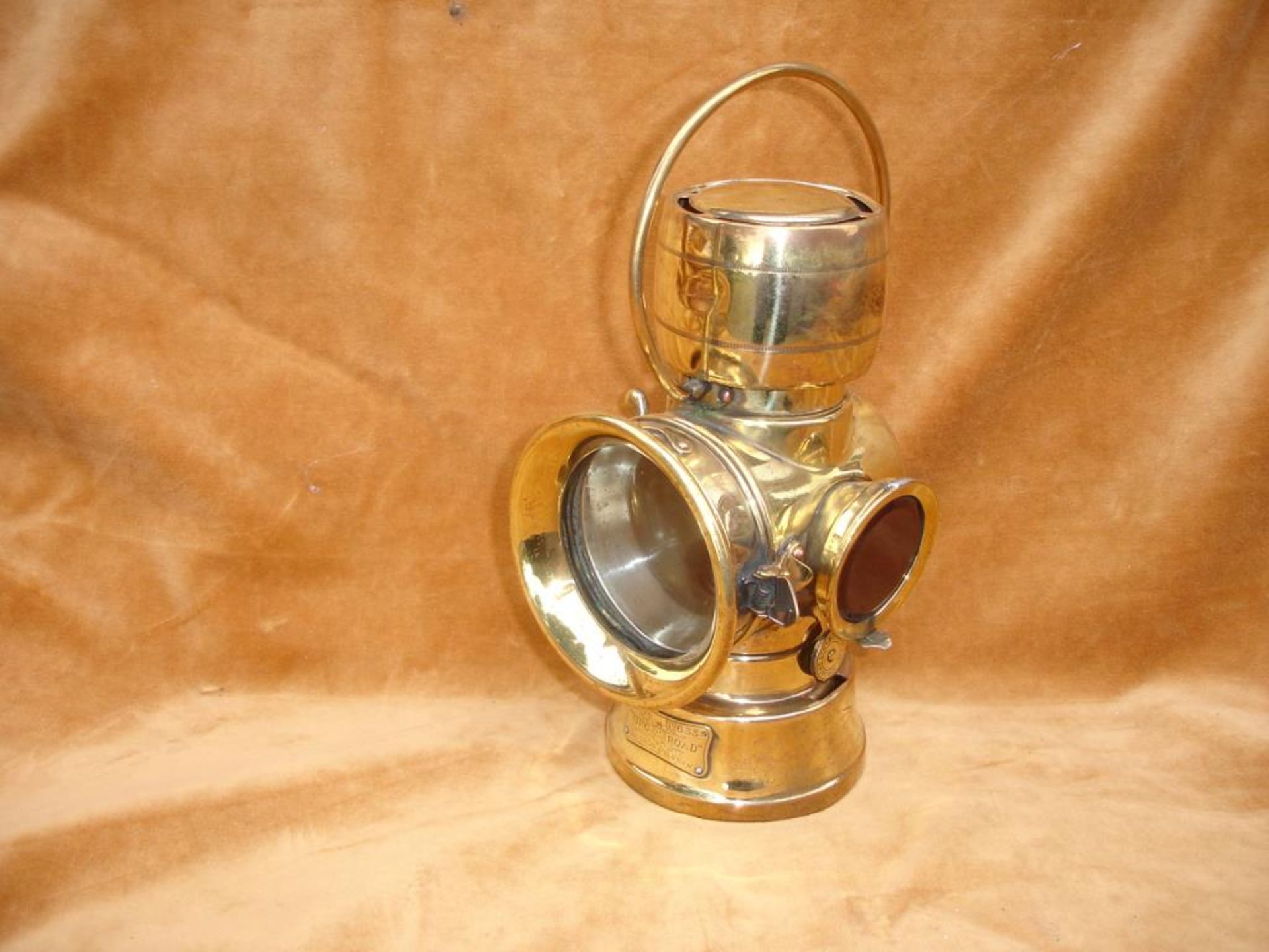Lucas Model 633 number plate brass oil lamp