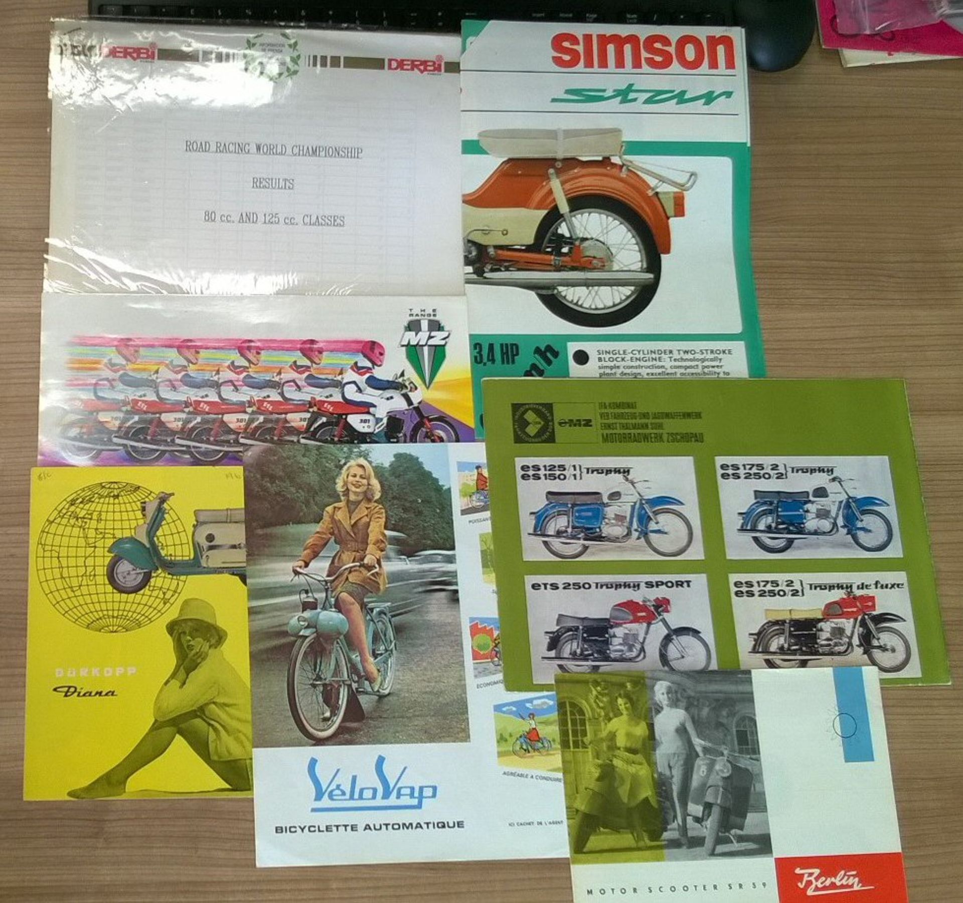 Original sales brochures, Simson, Durkopp, VeloVap, MZ, Berlin