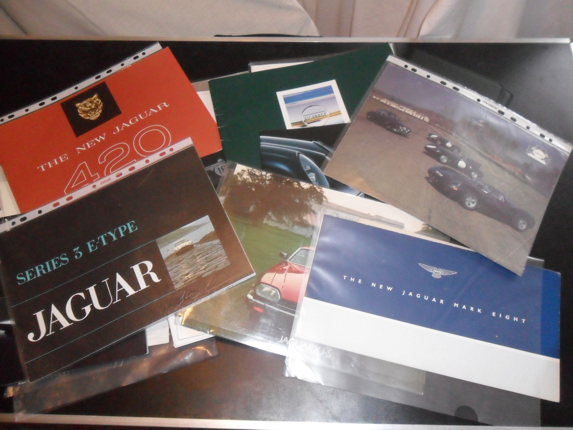 Collection of Jaguar catalogues including Mark & Mark 10 E type XJS etc.
