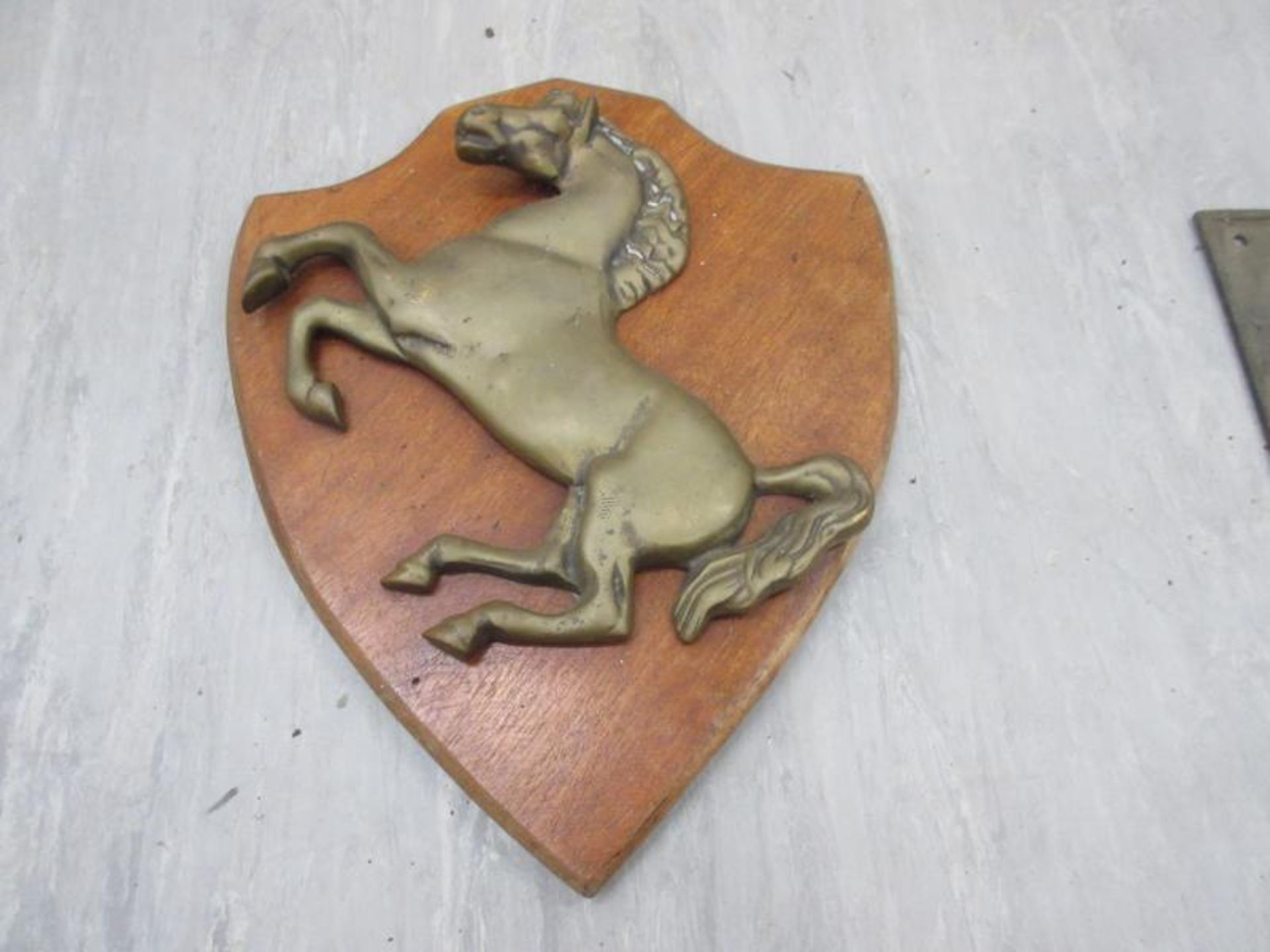 Mounted brass Aveling and Porter prancing horse