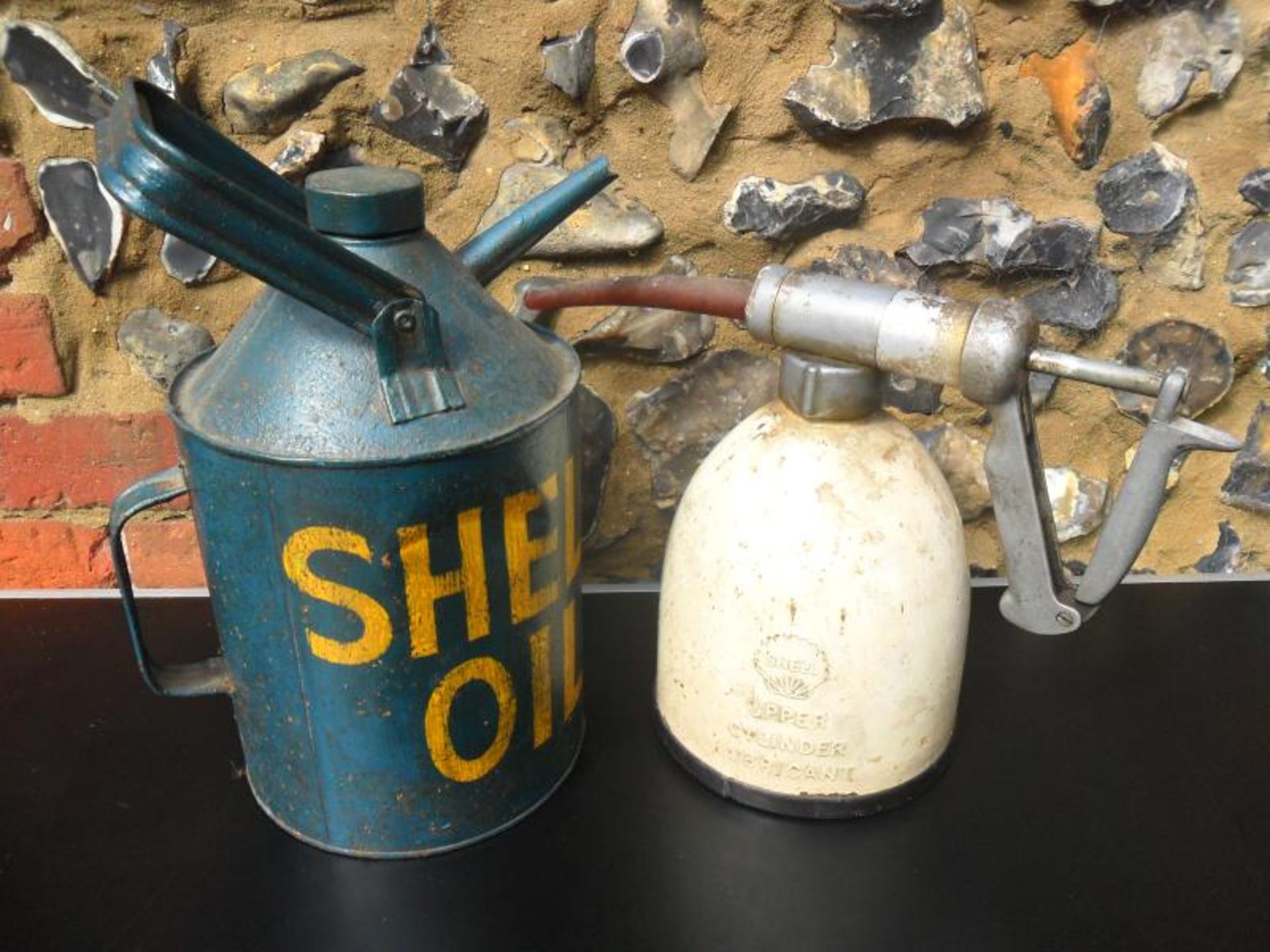 Shell oil can and upper cylinder lubricant