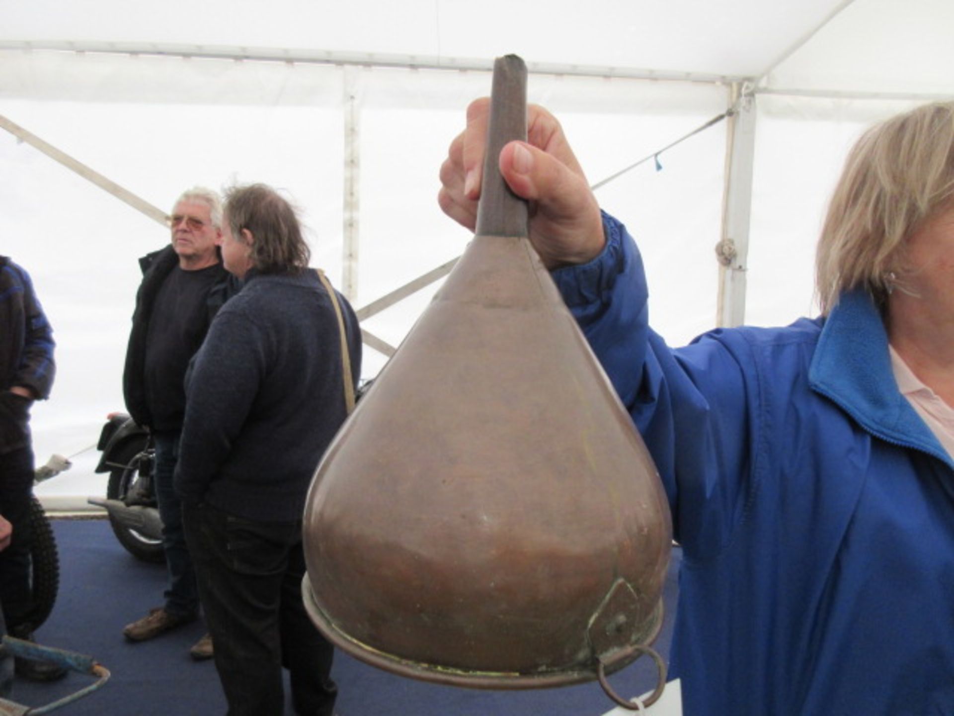 Large copper fuel funnel