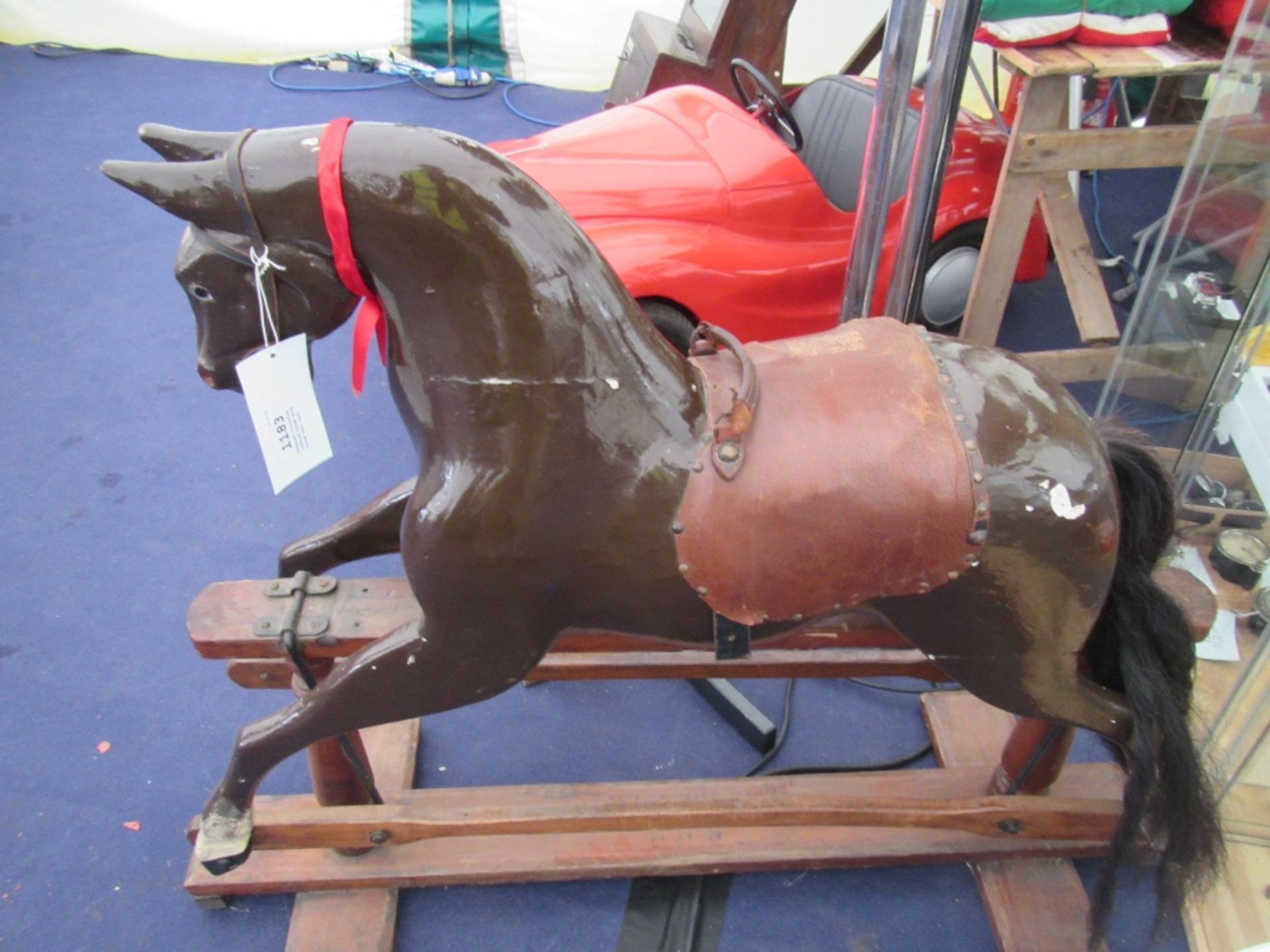 Original Victorian rocking horse with horse hair tail