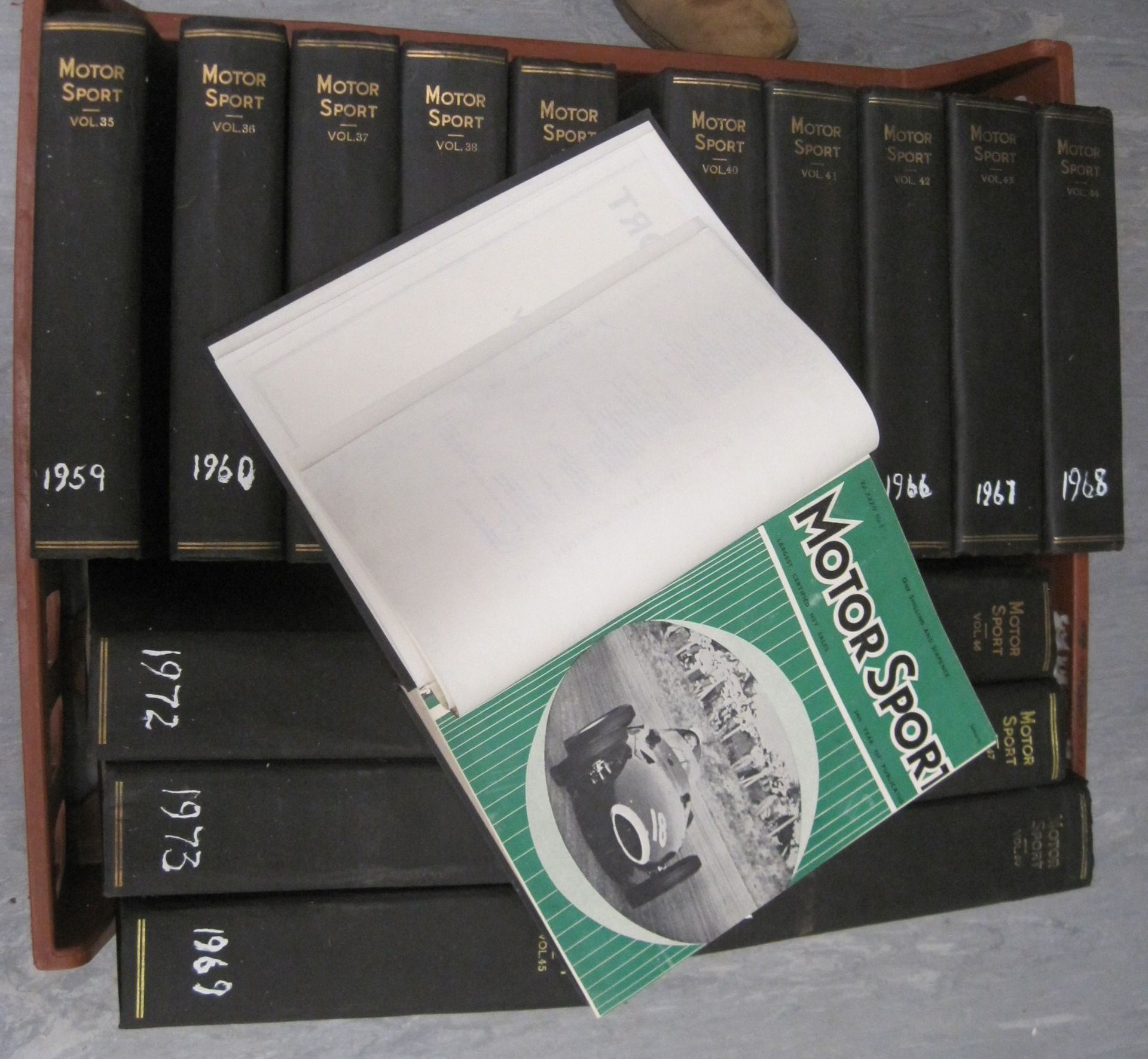 MotorSport 17 bound volumes 1958 (volumes 34) - 1974 (volume 50) c/w covers and index