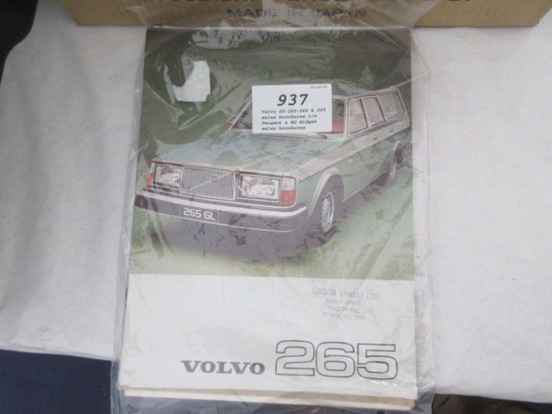 Volvo 66-245-264 & 265 sales brochures t/w Peugeot & MG Midget sales brochures