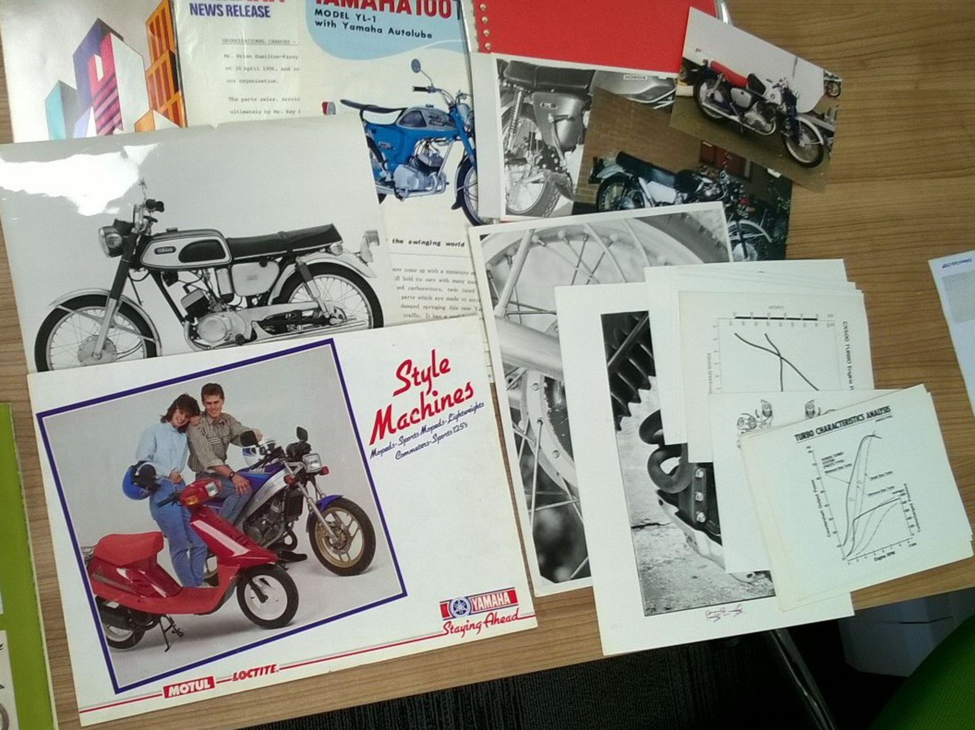 Yamaha & Honda, a quantity of brochures, press images and other photos 1960s - 1980s