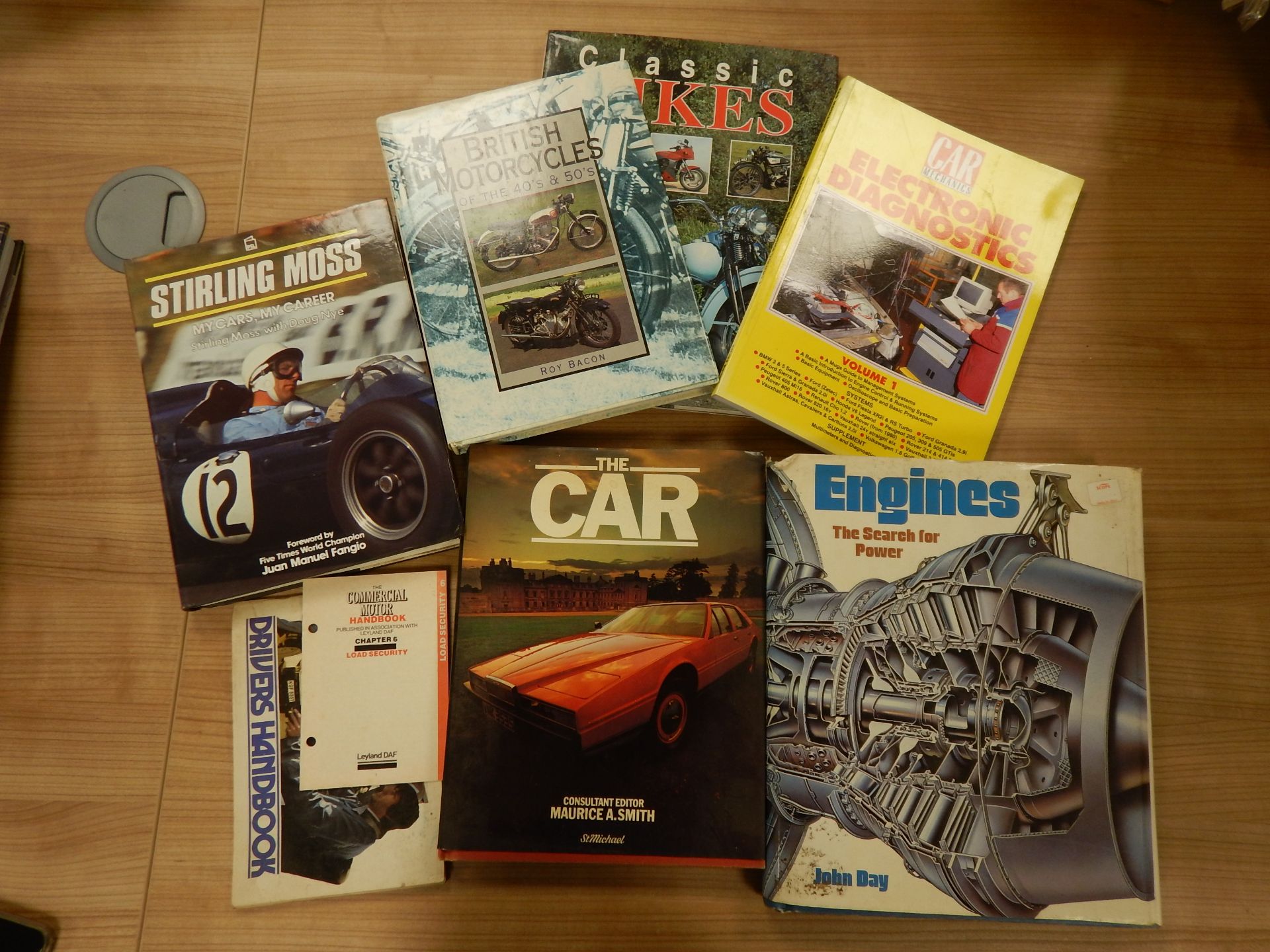 Quantity of automotive and motorcycle books to include 'Stirling Moss - My Car's My Career', '