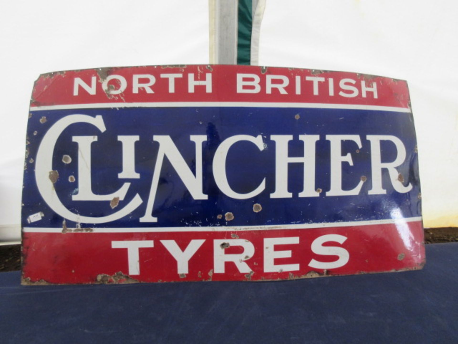 North British Clincher tyres, a large enamel sign 2m x 1m