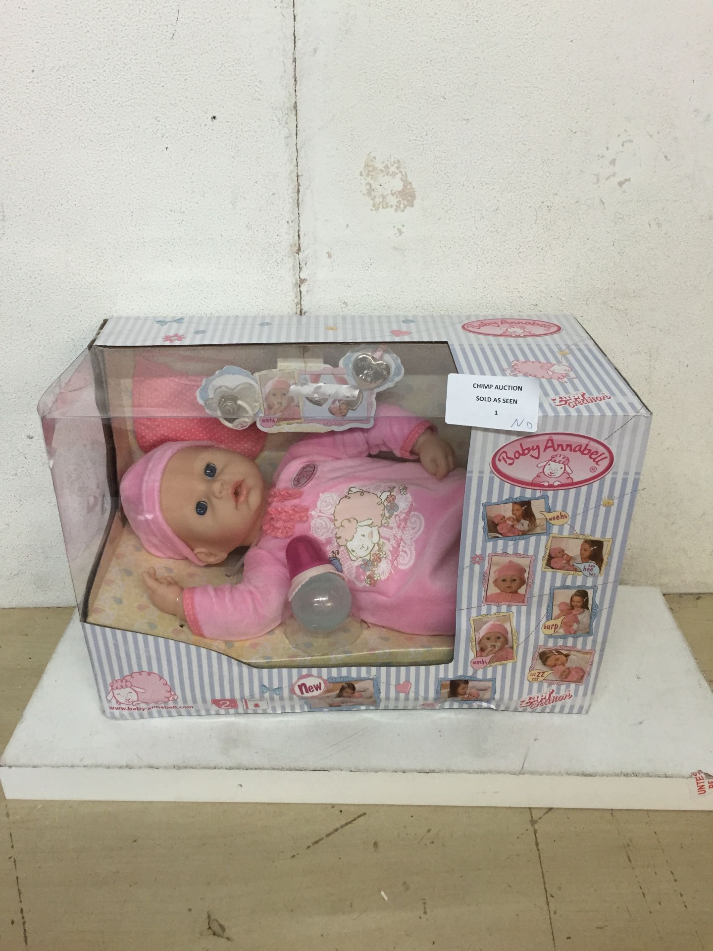 BRAND NEW BABY ANNABELL INTERACTIVE BABY DOLL RRP £49.99/ DAMAGED BOX