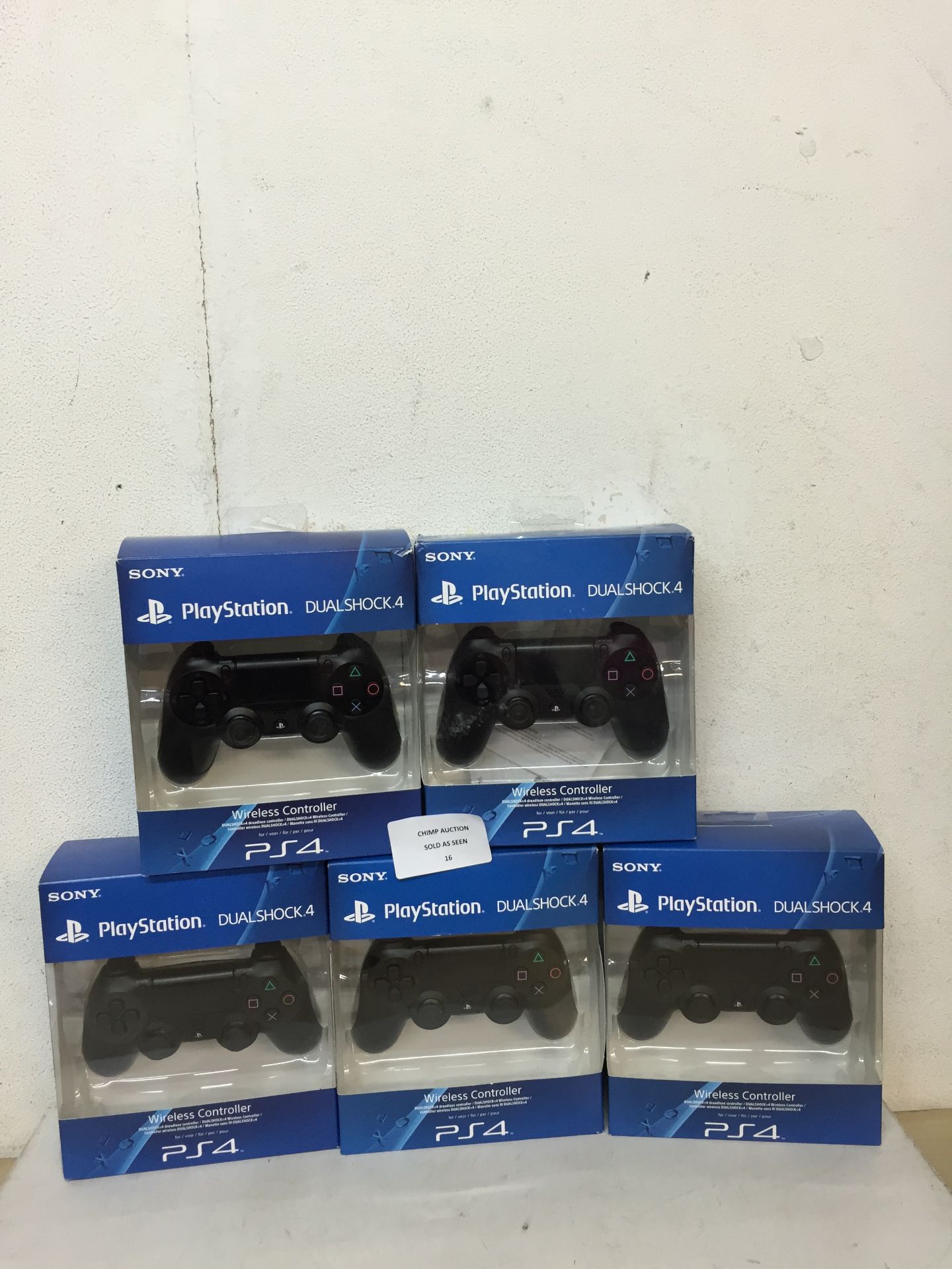 JOBLOT OF 5X OFFICIAL SONY DUALSHOCK 4 WIRELESS CONTROLLERS FOR SONY PS4/ RRP VALUE £300/ UNTESTED