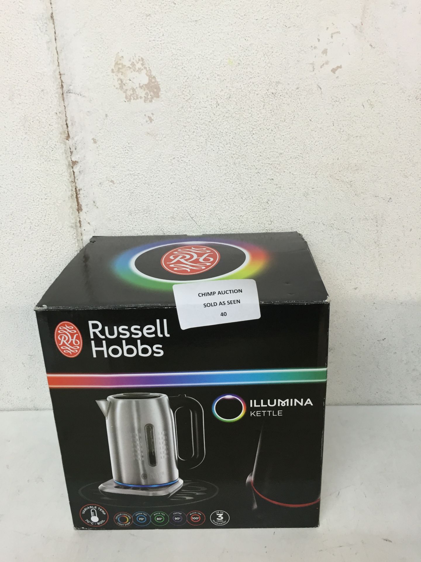 BOXED RUSSELL HOBBS ILLUMINA KETTLE / UNTESTED