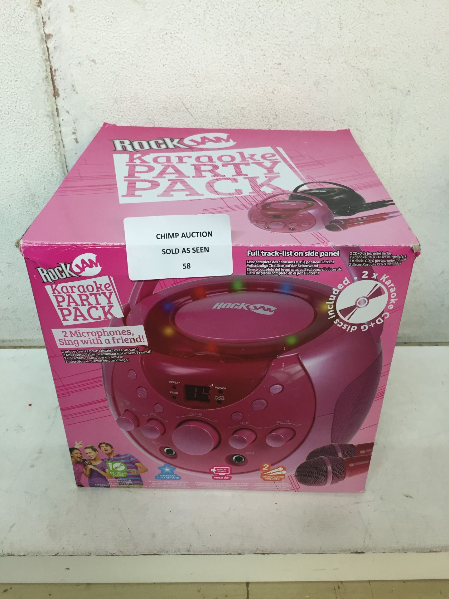 RockJam Karaoke Party Pack with 2 CD+G's Discs & 2X MICROPHONES RRP £49.99/ UNTESTED