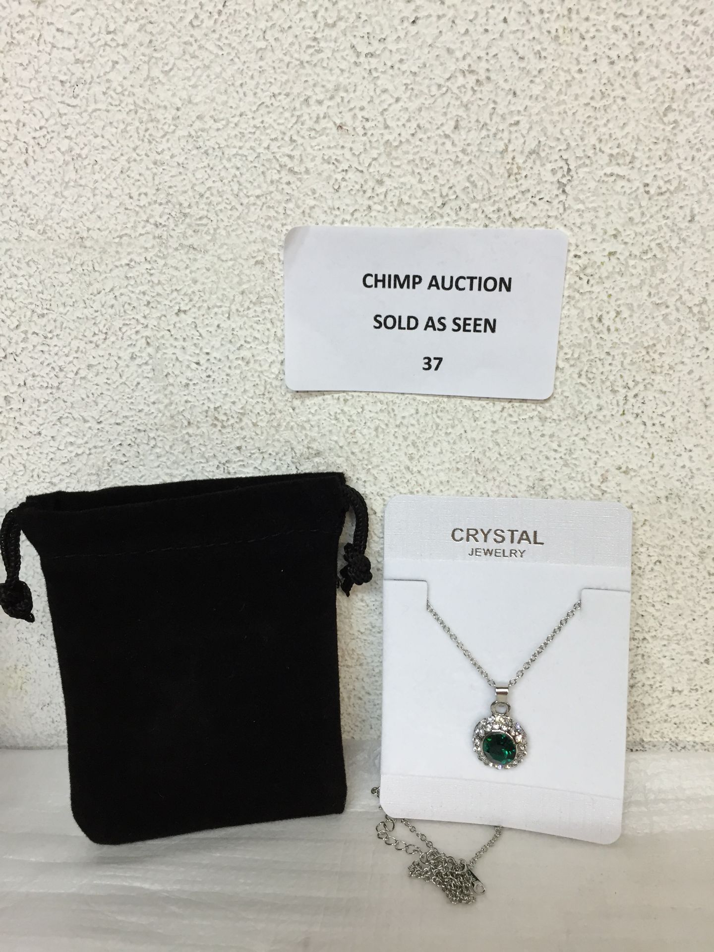 LADIES CRYSTAL GREEN/ 925 SILVER NECKLACE RRP £99.99