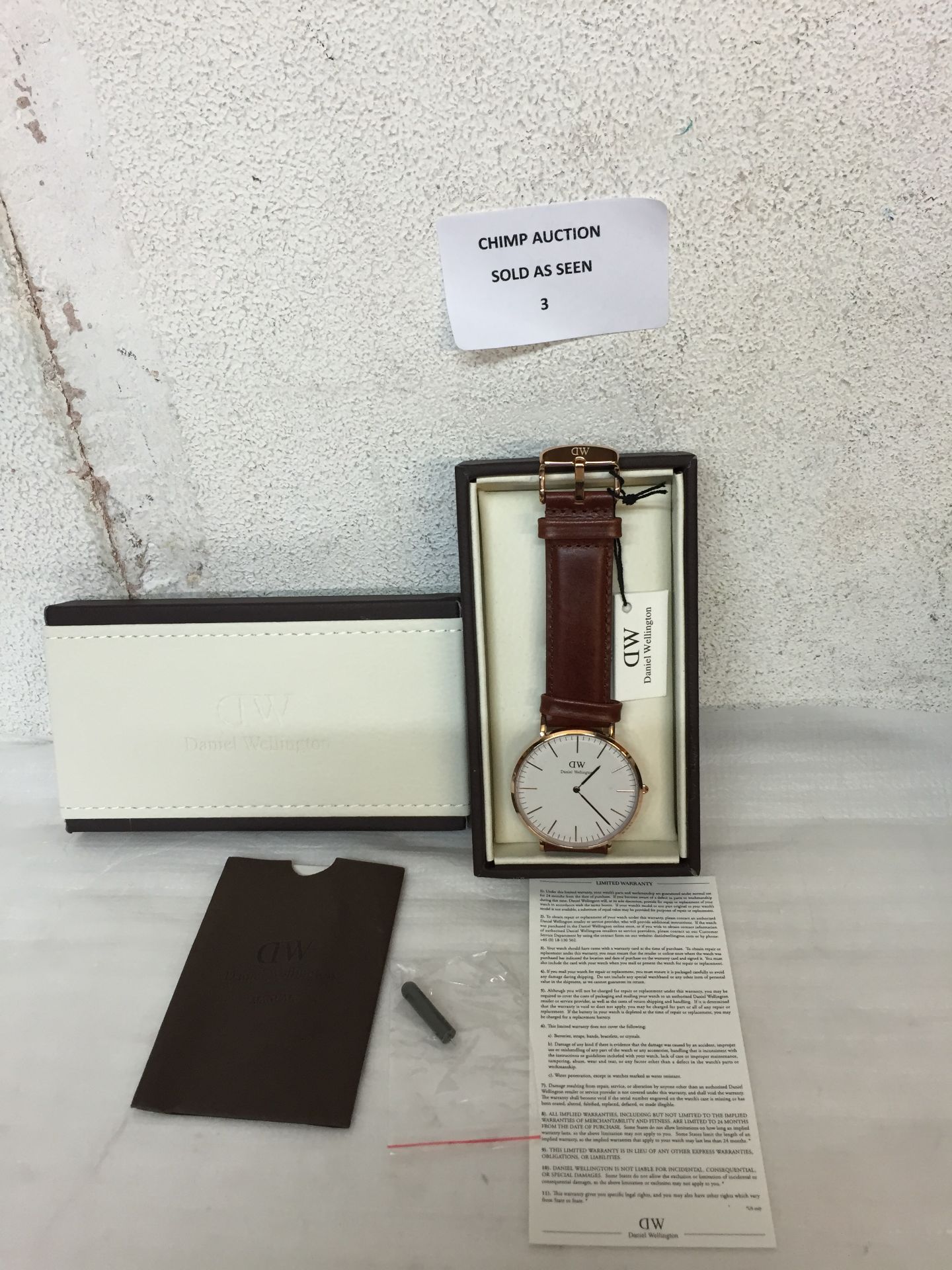 BRAND NEW DANIEL WELLINGTON BRISTOL LEATHER STRAP WATCH RRP £249.99/