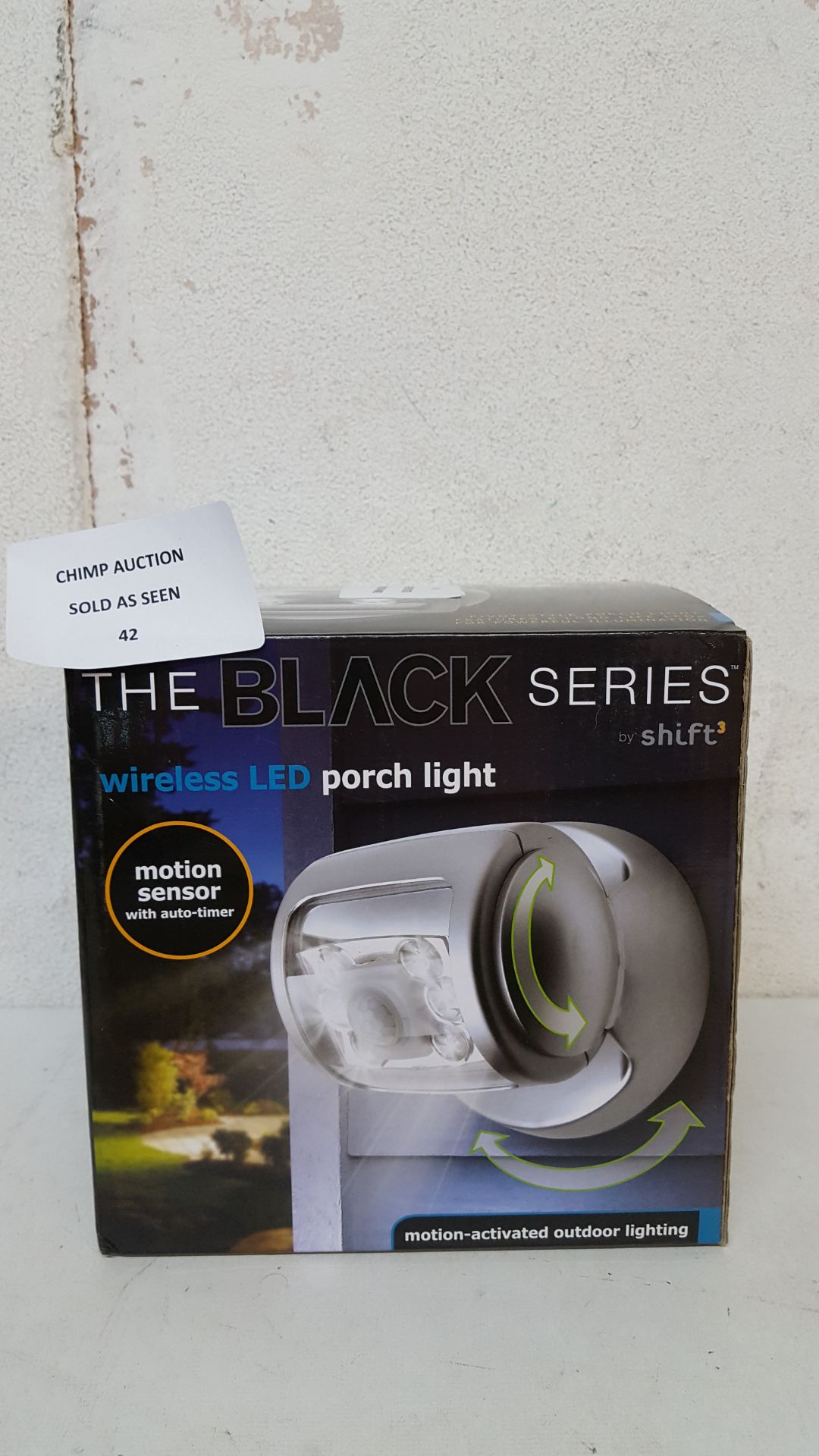 BRAND NEW THE BLK SERIES WIRELESS LED PORCH SECURITY LIGHT WITH PIR SENSOR RRP £79.99/