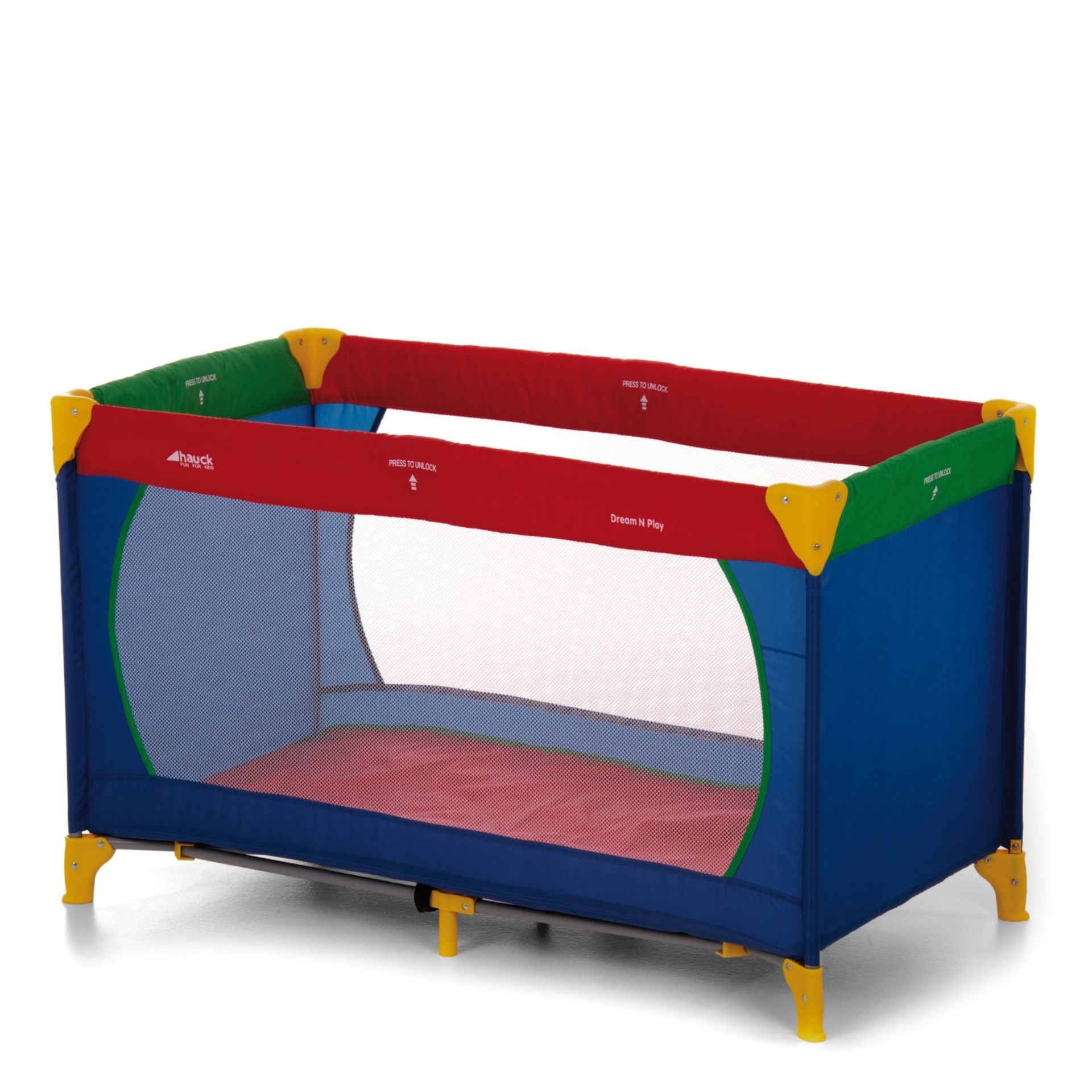 BRAND NEW Hauck Dream N Play Travel Cot - Multi-coloured,100 x 70 cm (Approx) DAMAGED CARRY CASE