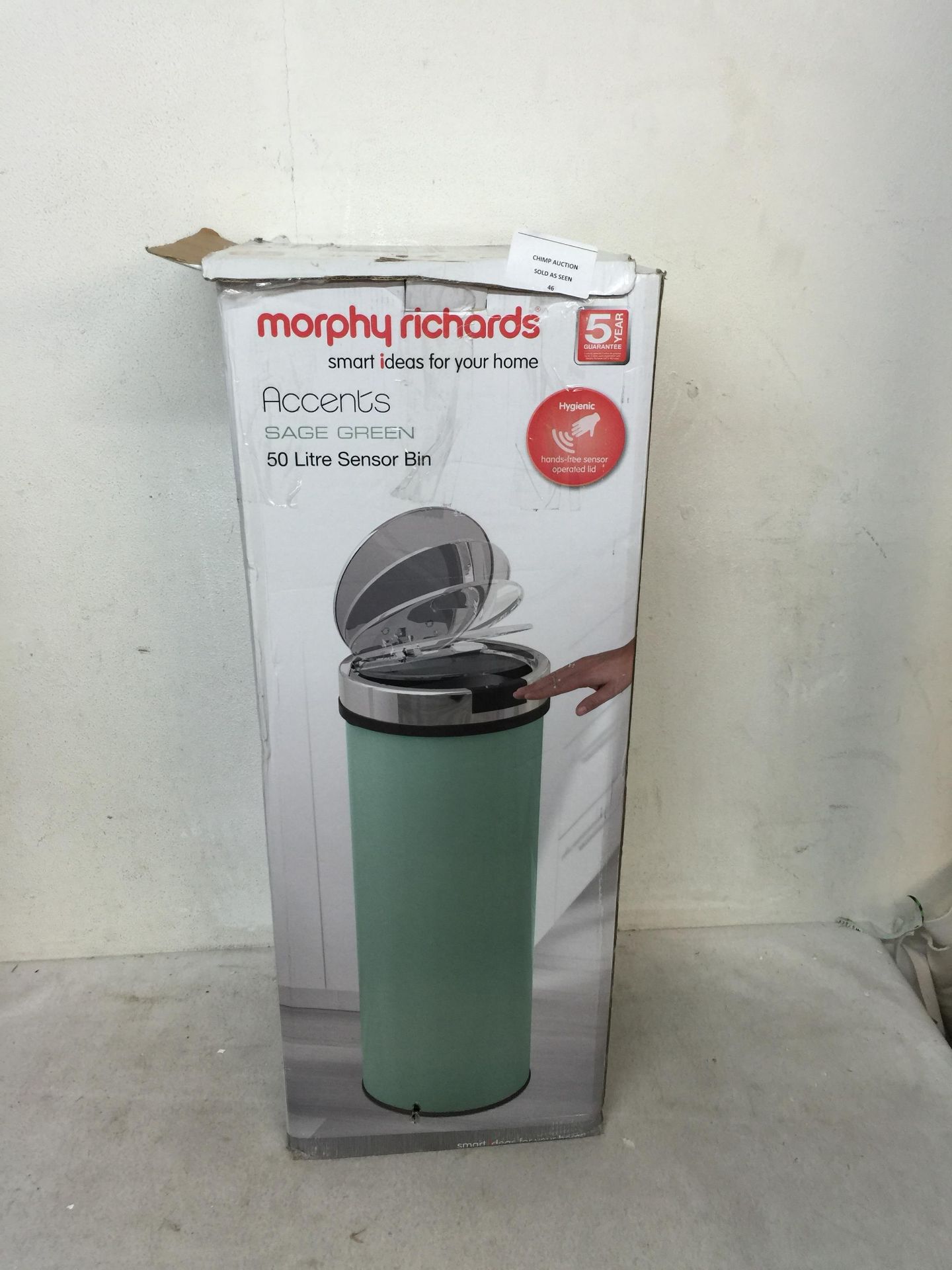 MORPHY RICHARDS ACCENTS SAGE GREEN 50L SENSOR BIN