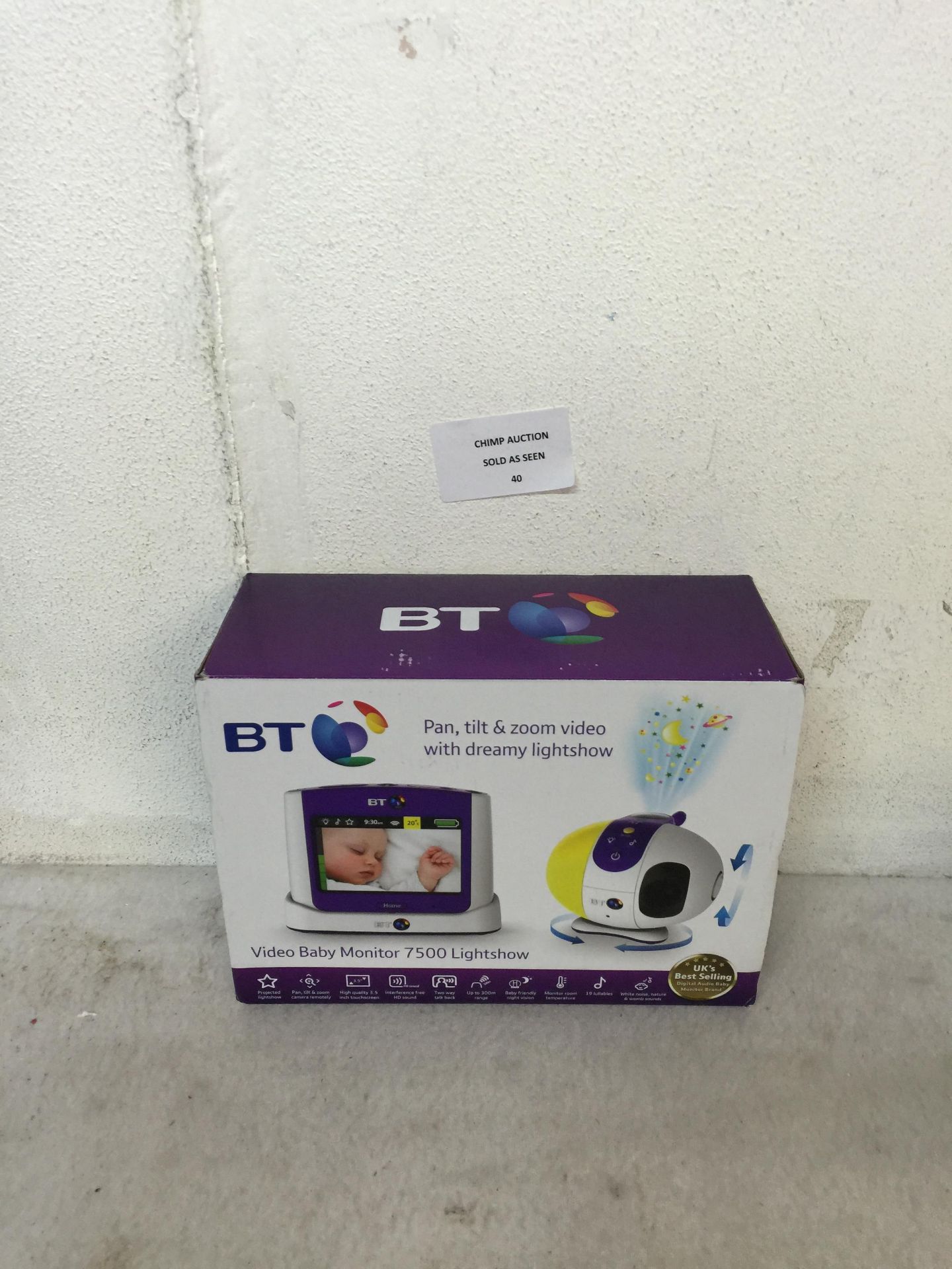 BT Video Baby Monitor 7500 Lightshow RRP £179.99/ UNTESTED