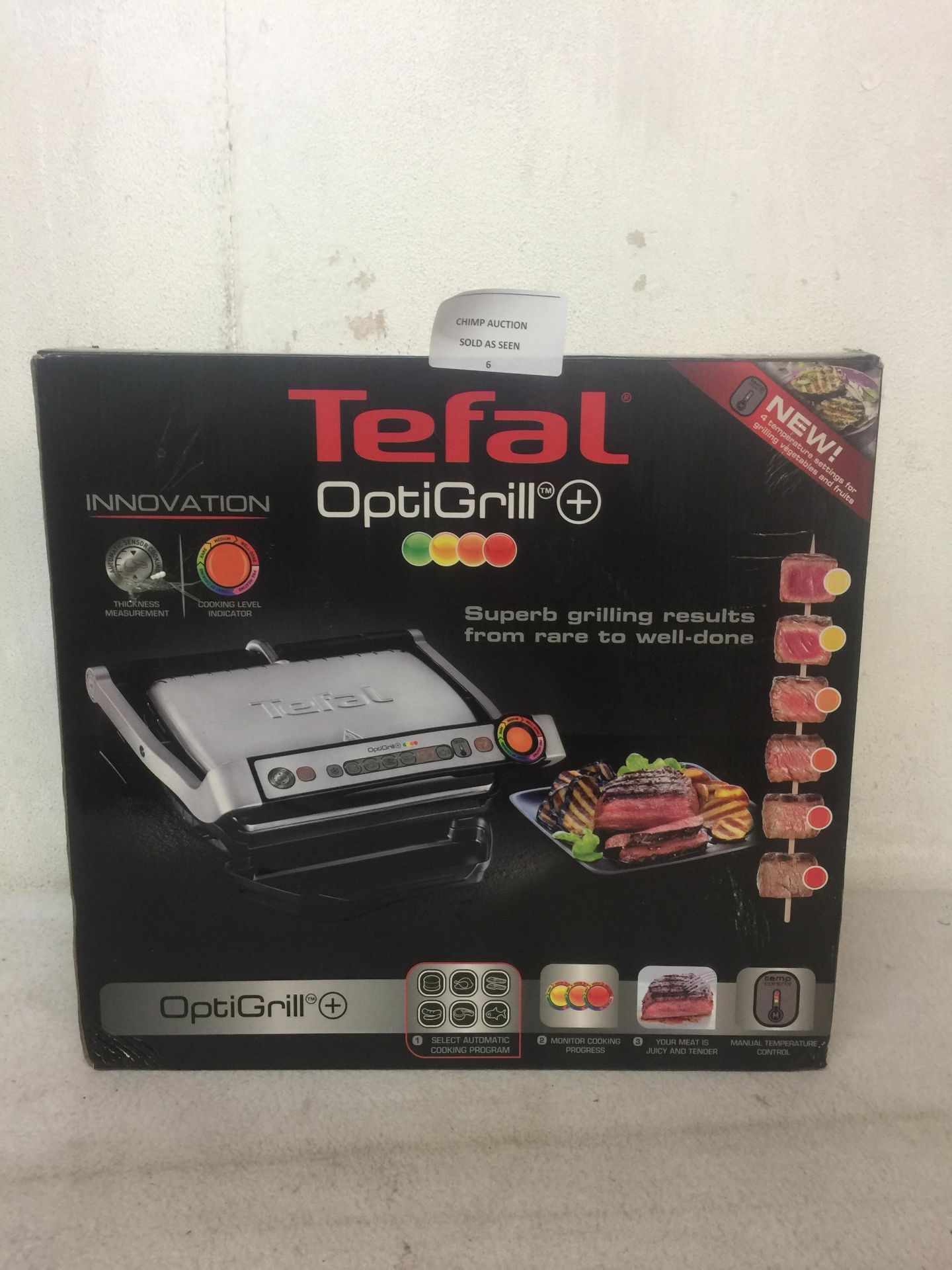 Tefal Stainless Steel OptiGrill Plus Health Grill with Automatic, 2000 W RRP £149.99