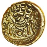 Chute. c.65-58BC. Celtic gold stater. 18mm. 6.06g.