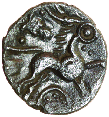 Tasciovanos Braided Hair. c.25BC-AD12. Celtic silver unit. 13mm.1.01g. - Image 2 of 2