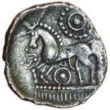 X-Type Proto Boar. Rich Type 4a. c.55-45 BC. Celtic silver unit. 15mm. 1.43g.